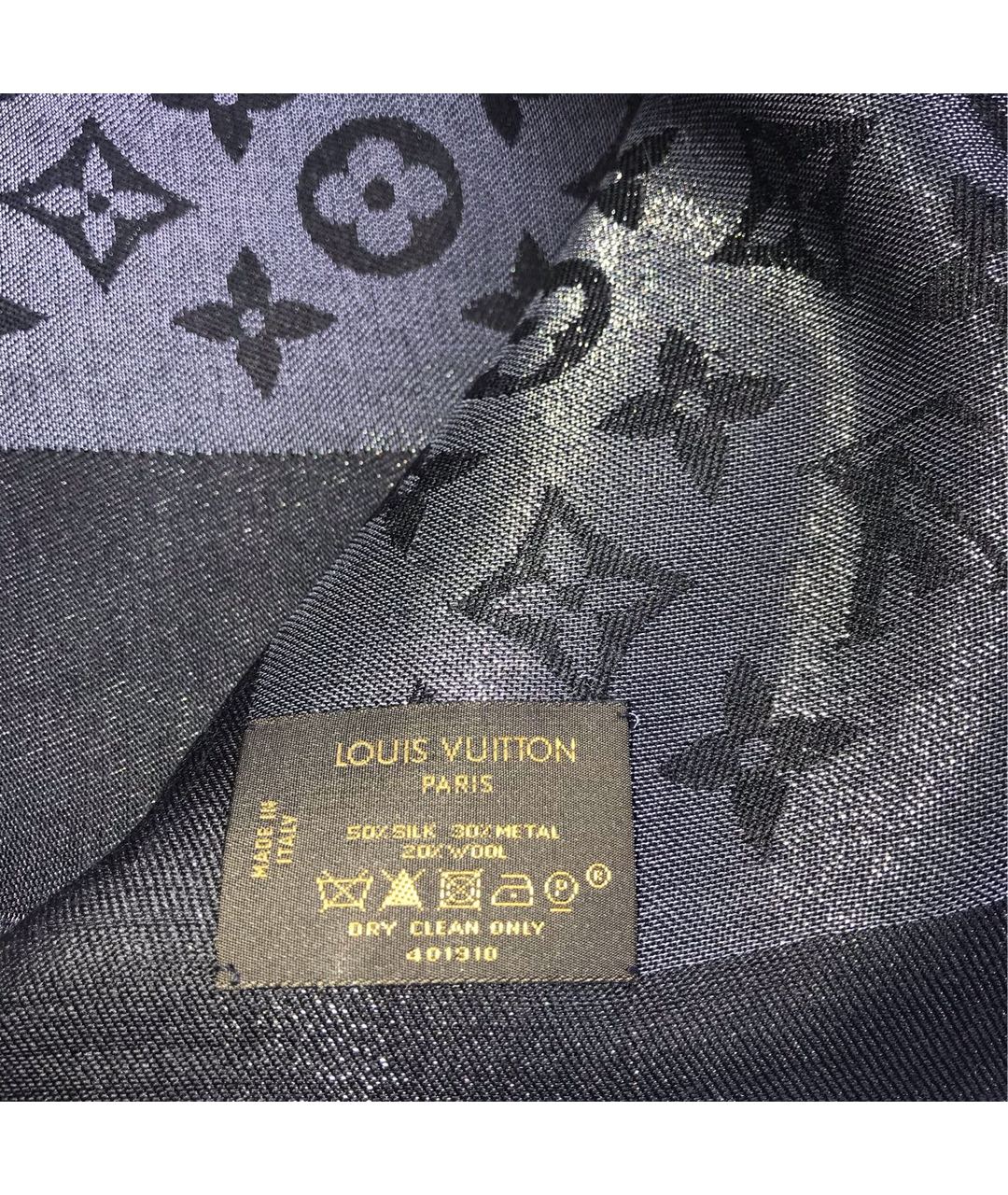 LOUIS VUITTON PRE-OWNED Черный шарф, фото 3