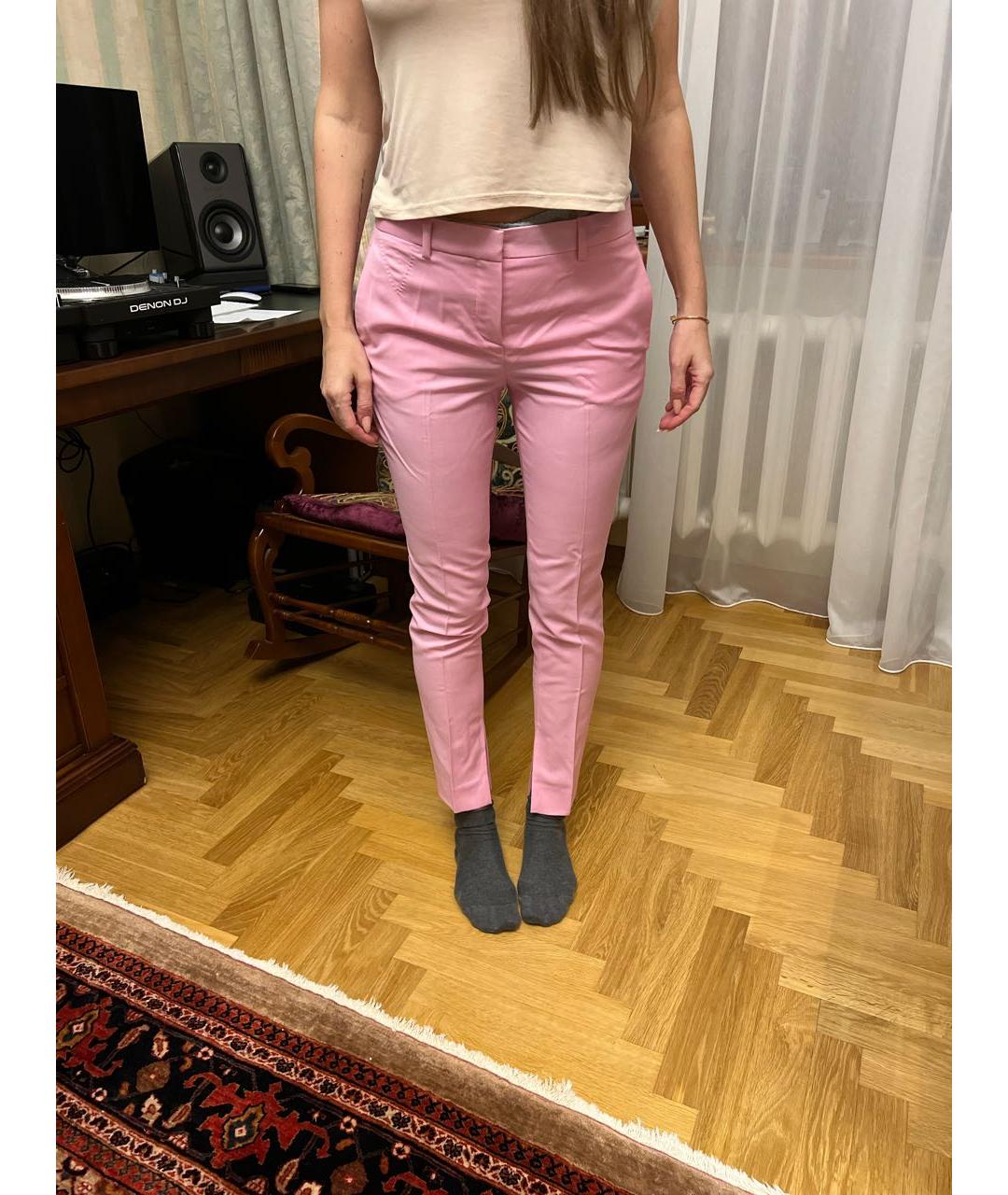VERSACE Розовые шерстяные брюки узкие, фото 6