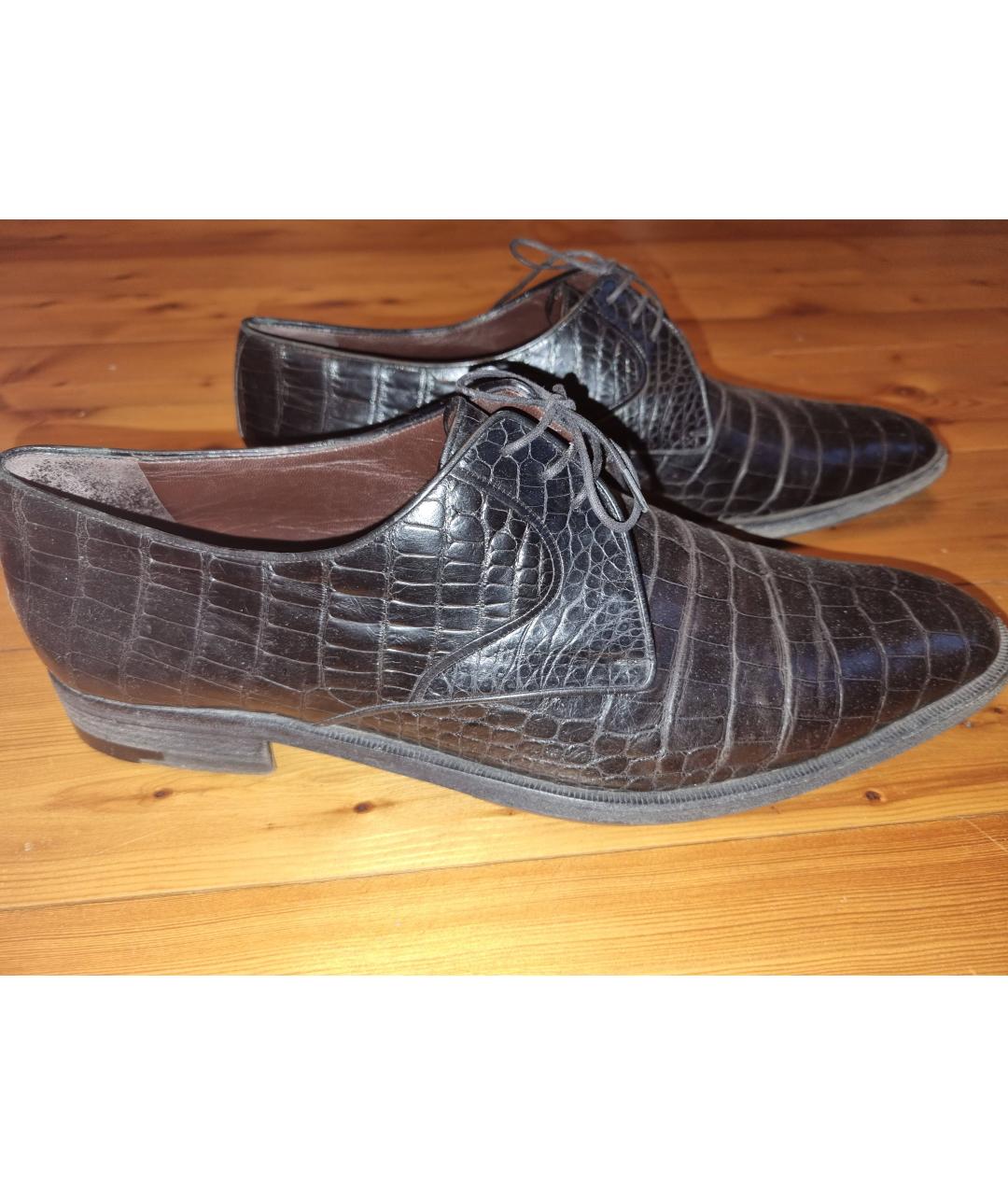 A.TESTONI Черные туфли из экзотической кожи, фото 5
