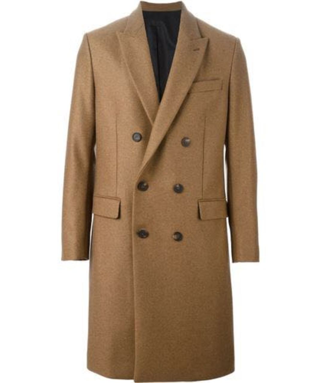 AMI Горчичное шерстяное пальто, фото 1