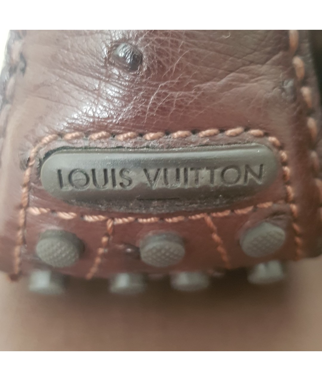 LOUIS VUITTON PRE-OWNED Коричневые кожаные лоферы, фото 7