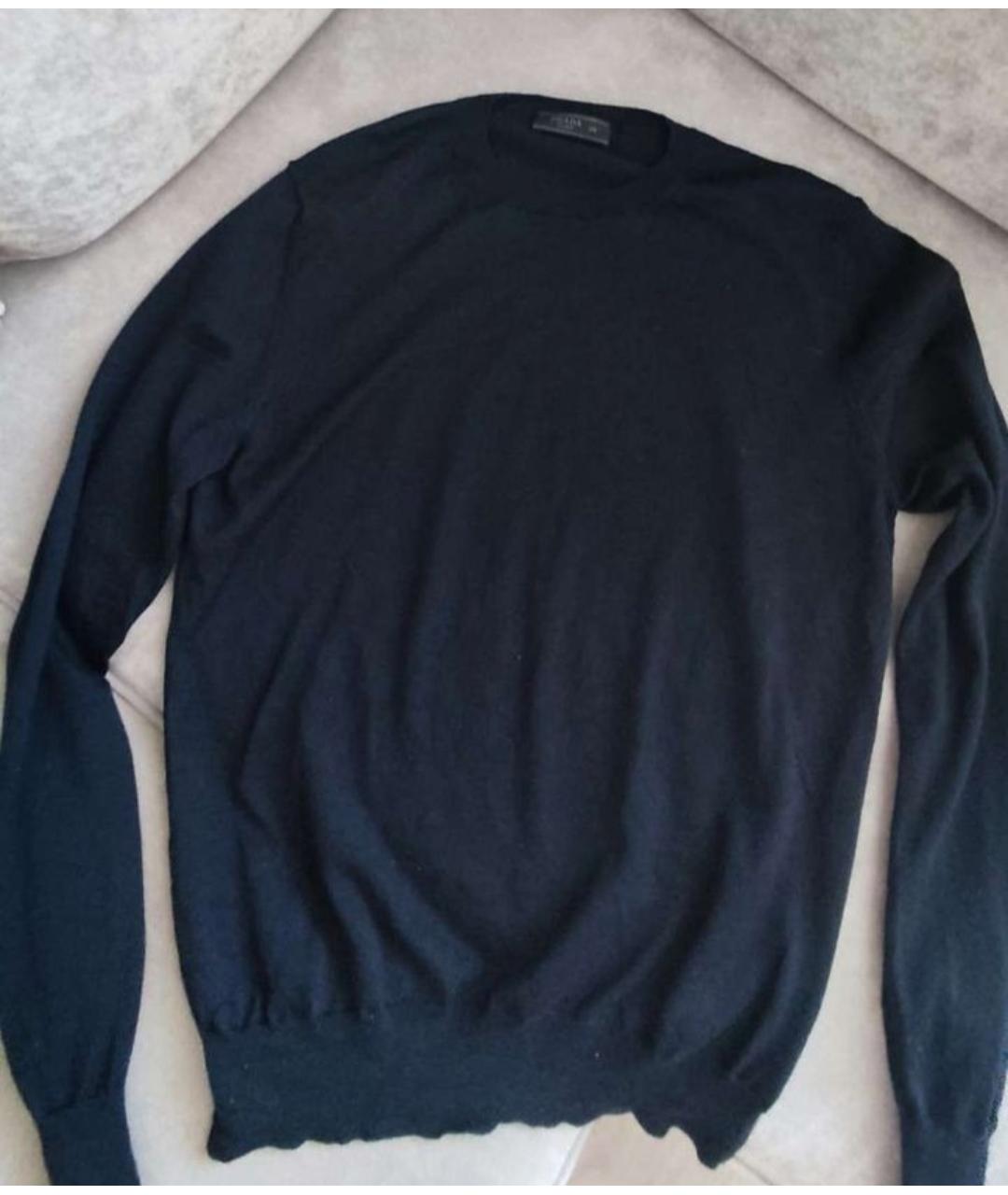 PRADA Темно-синий шерстяной джемпер / свитер, фото 5