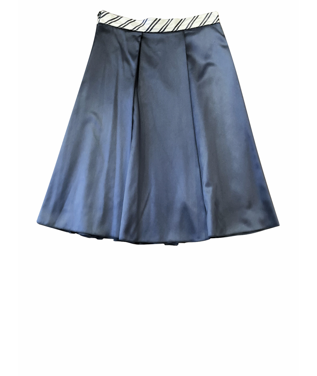DOLCE&GABBANA Синяя шелковая юбка миди, фото 1