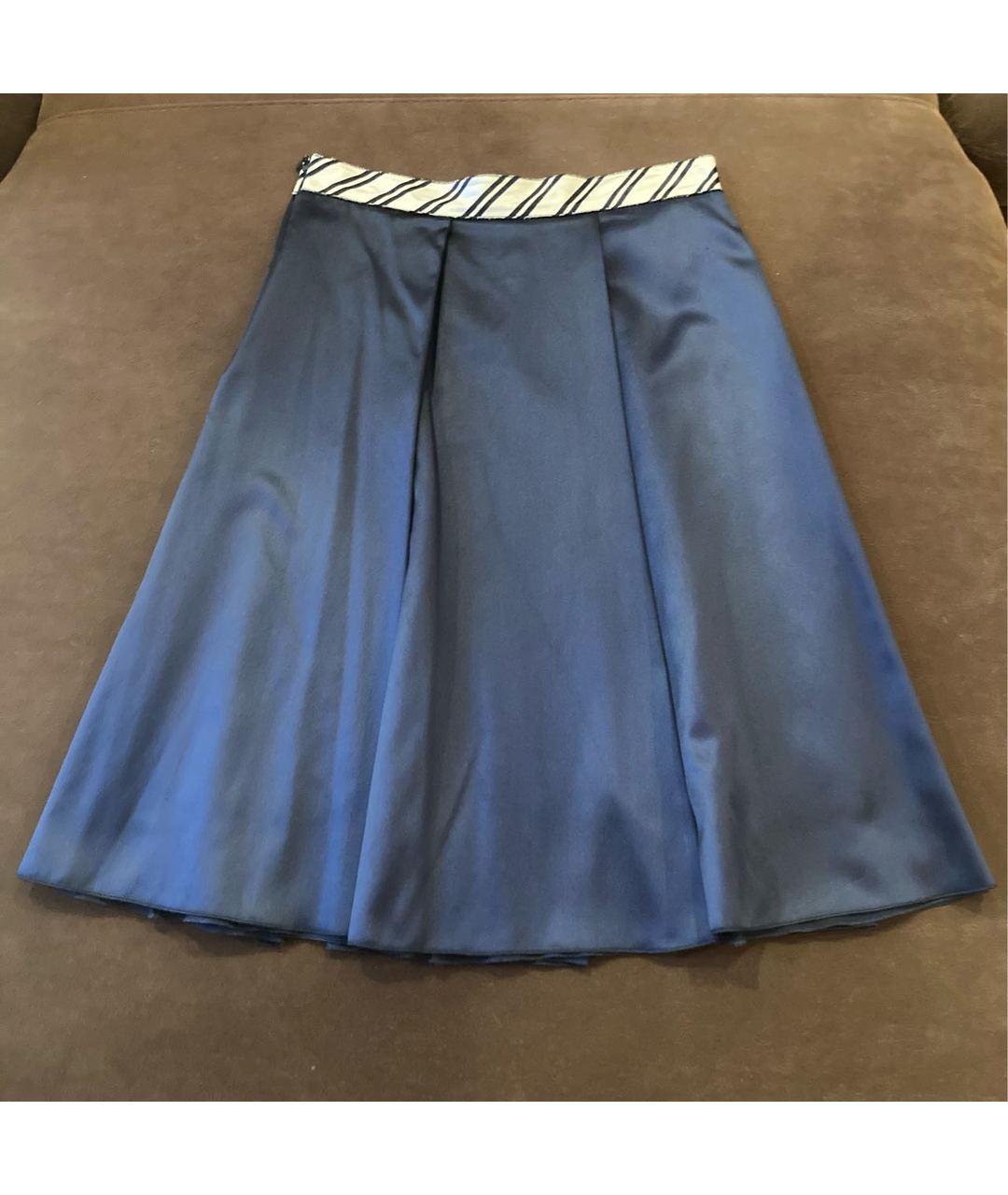 DOLCE&GABBANA Синяя шелковая юбка миди, фото 7