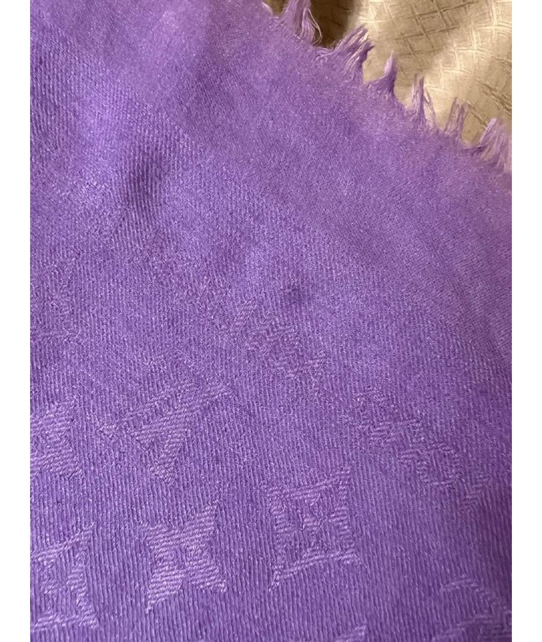 LOUIS VUITTON PRE-OWNED Фиолетовый кашемировый платок, фото 4