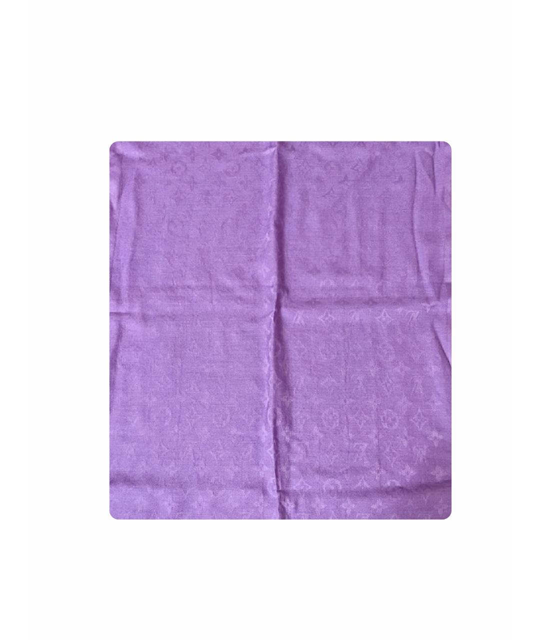 LOUIS VUITTON PRE-OWNED Фиолетовый кашемировый платок, фото 1