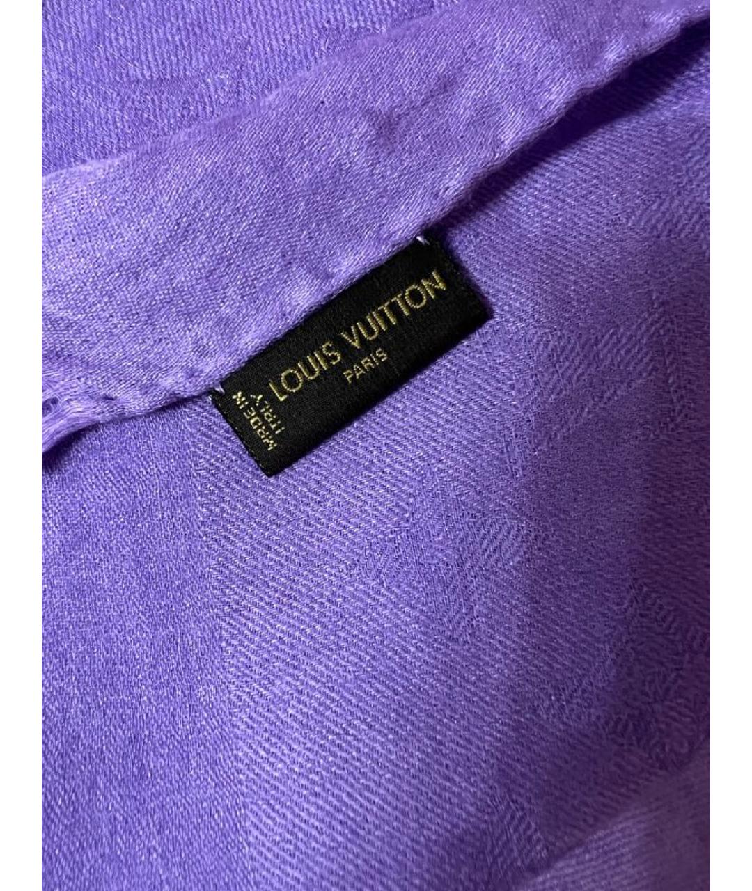LOUIS VUITTON PRE-OWNED Фиолетовый кашемировый платок, фото 2
