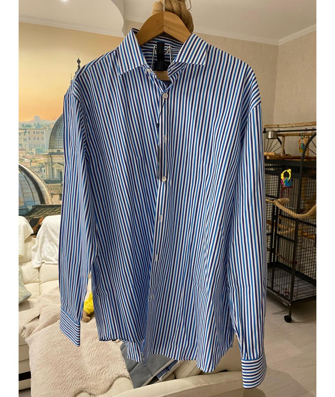 PAUL & SHARK Голубая хлопковая классическая рубашка, фото 6