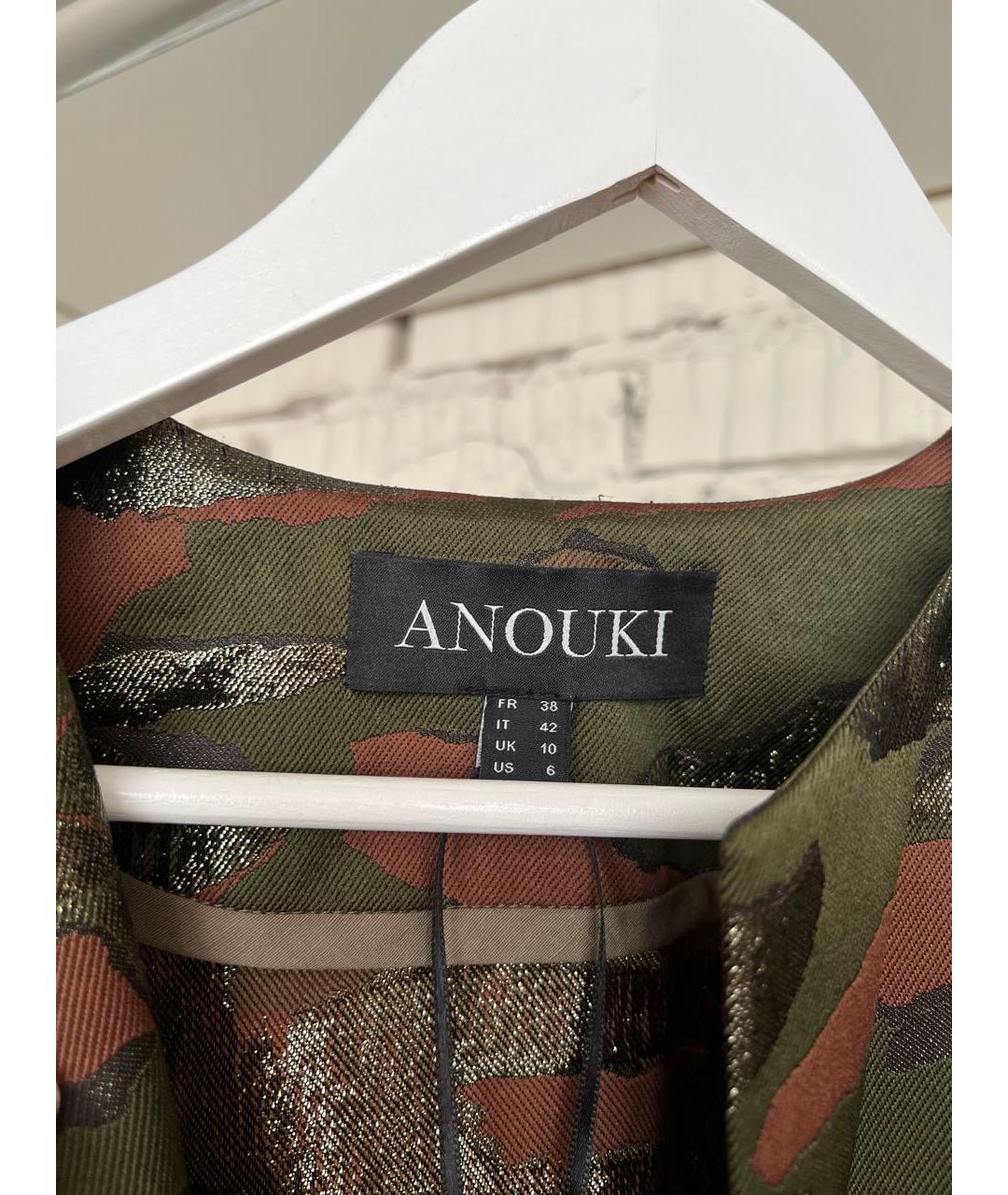 ANOUKI Хаки шелковый жакет/пиджак, фото 4
