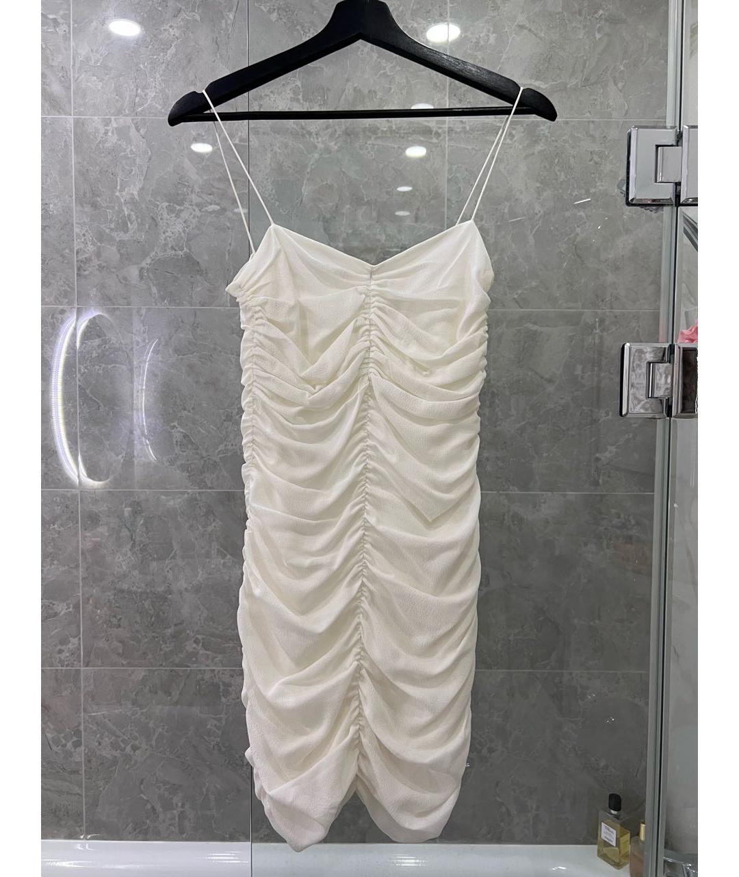 12 STOREEZ Белое шелковое коктейльное платье, фото 5