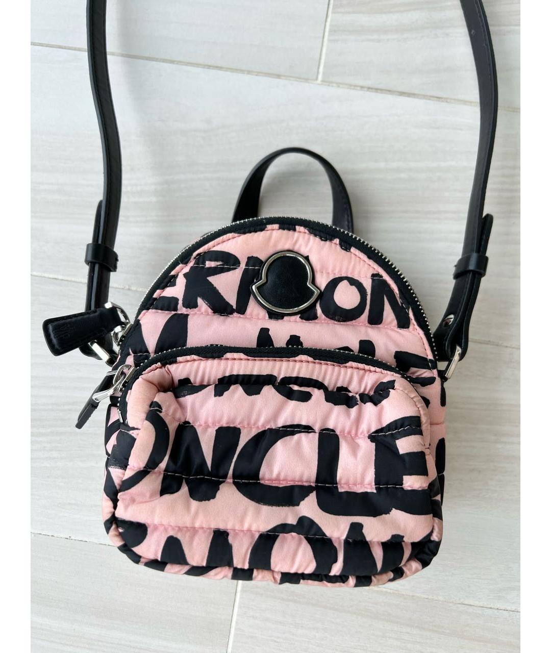 MONCLER Розовый синтетический рюкзак, фото 6