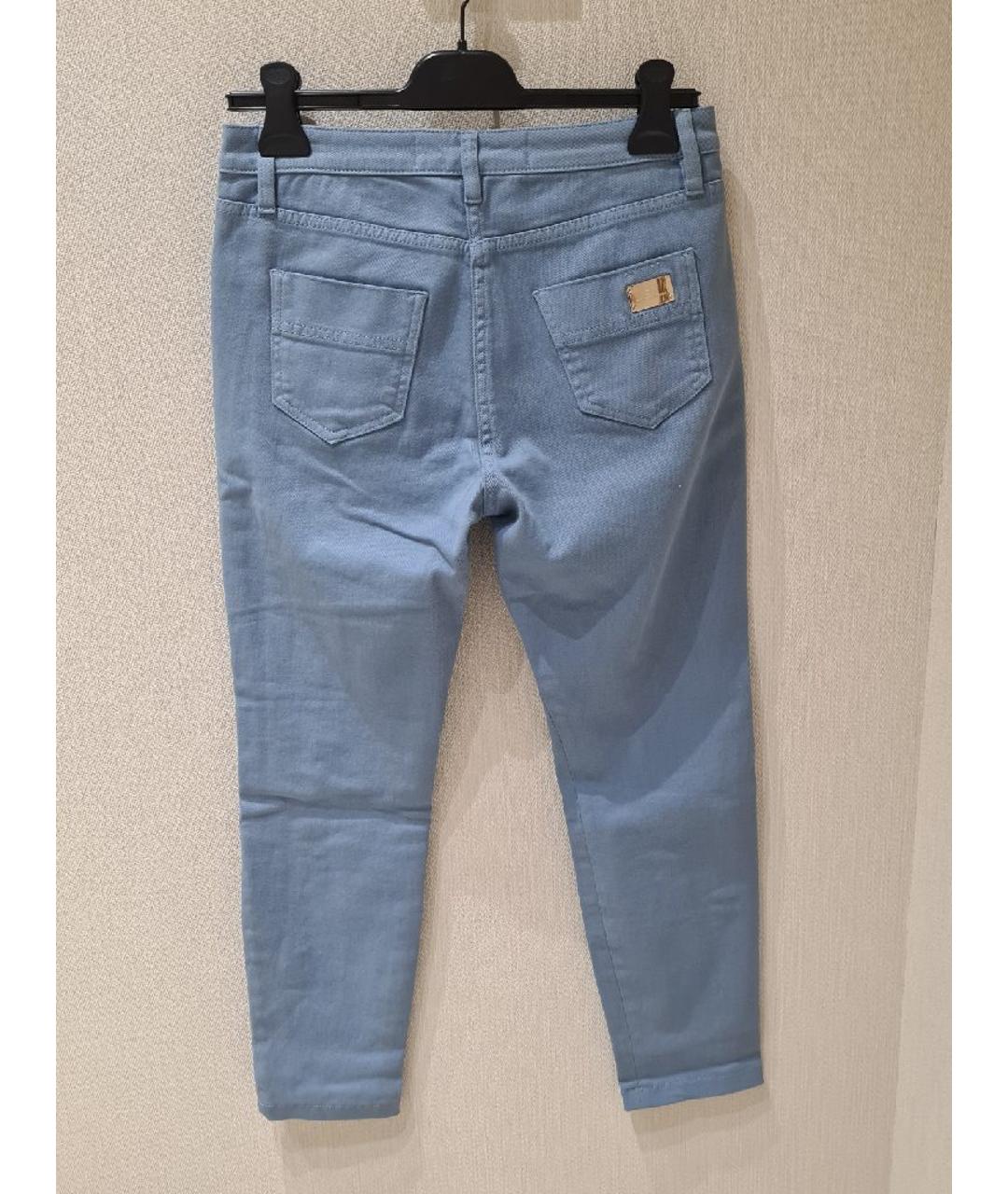 ELISABETTA FRANCHI Голубые хлопко-эластановые джинсы слим, фото 2