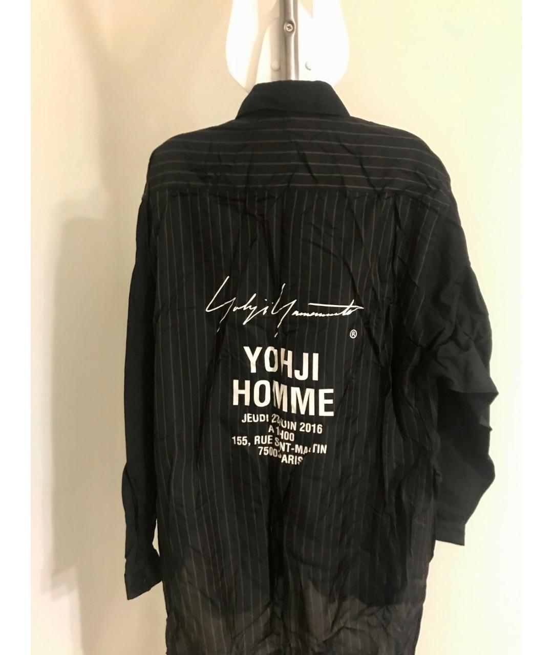 YOHJI YAMAMOTO Черная хлопко-шелковая кэжуал рубашка, фото 3