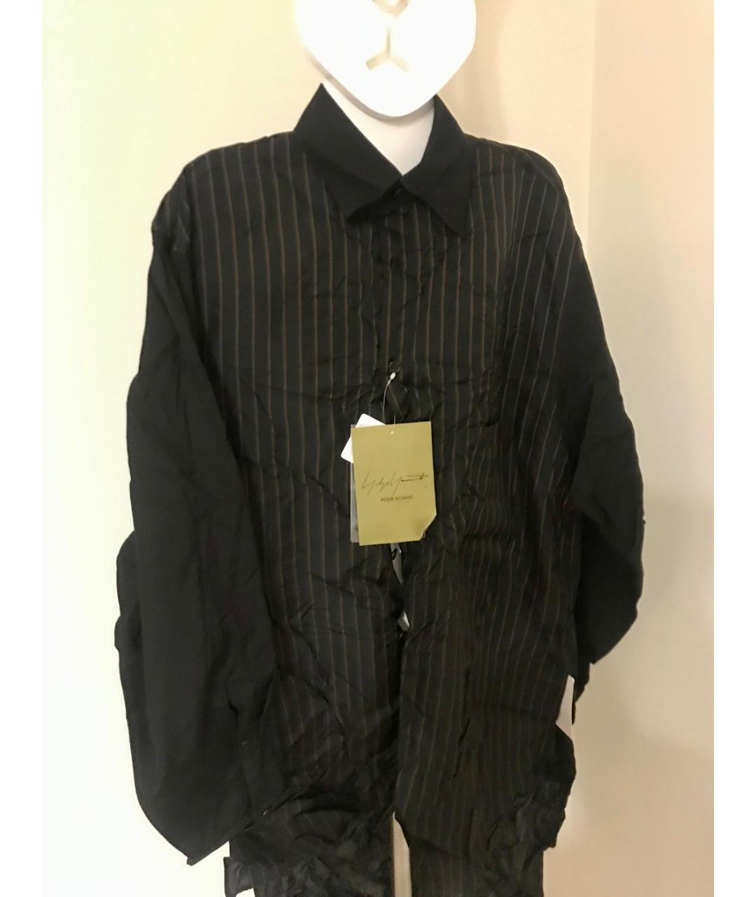 YOHJI YAMAMOTO Черная хлопко-шелковая кэжуал рубашка, фото 2