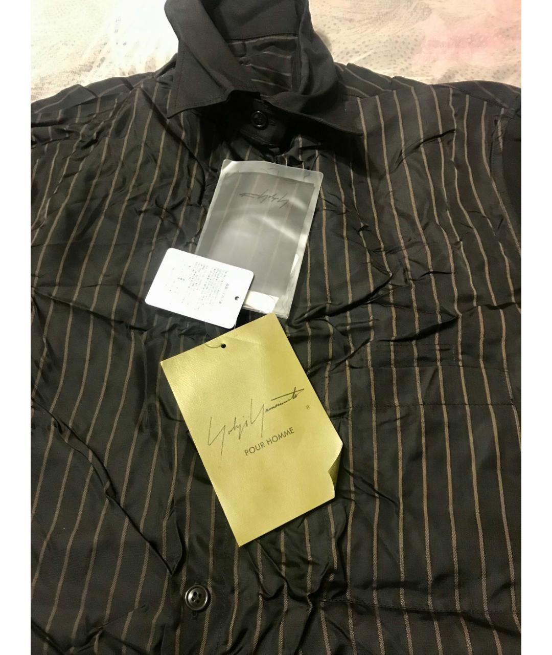 YOHJI YAMAMOTO Черная хлопко-шелковая кэжуал рубашка, фото 6