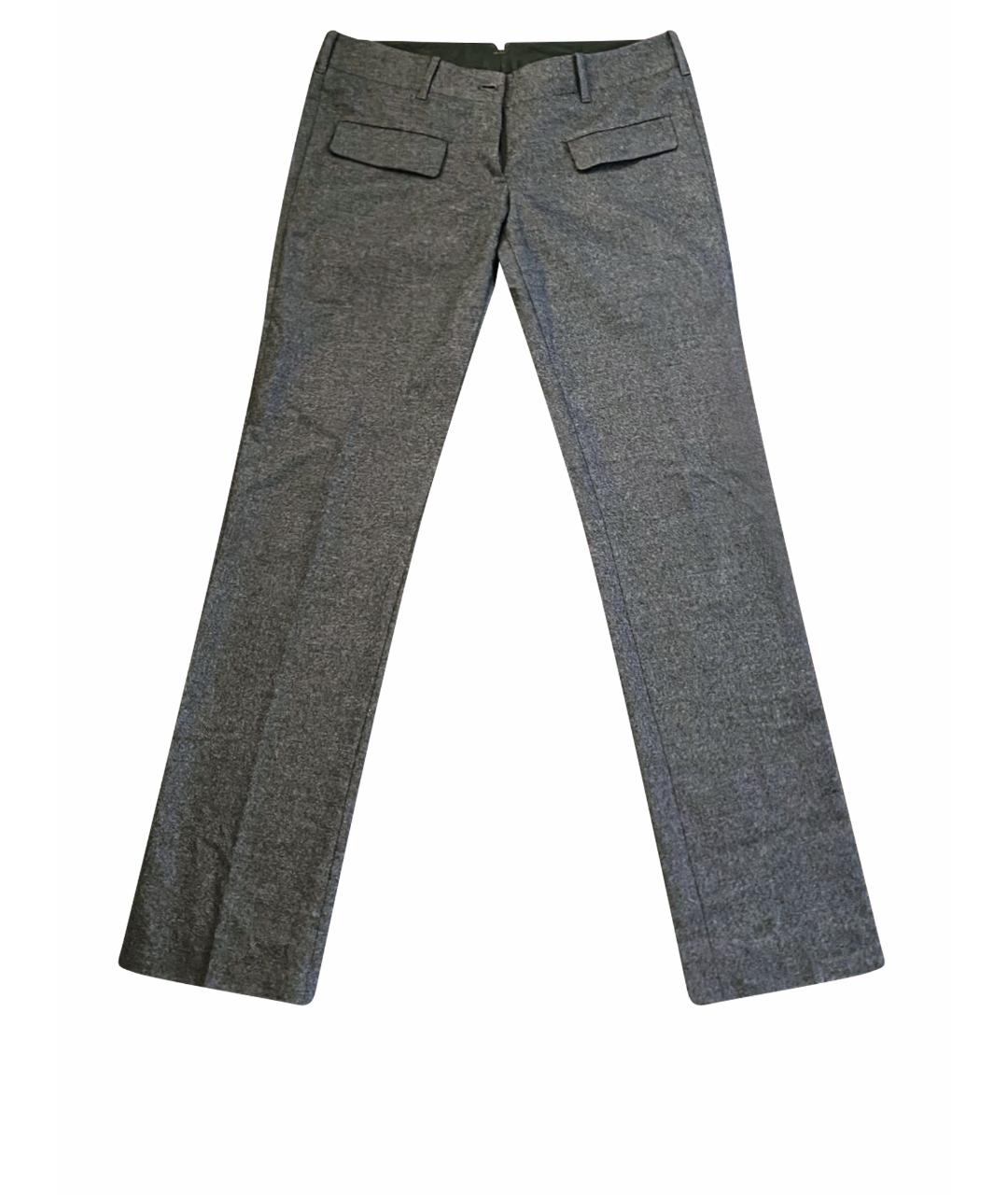 NEIL BARRETT Серые шерстяные прямые брюки, фото 1