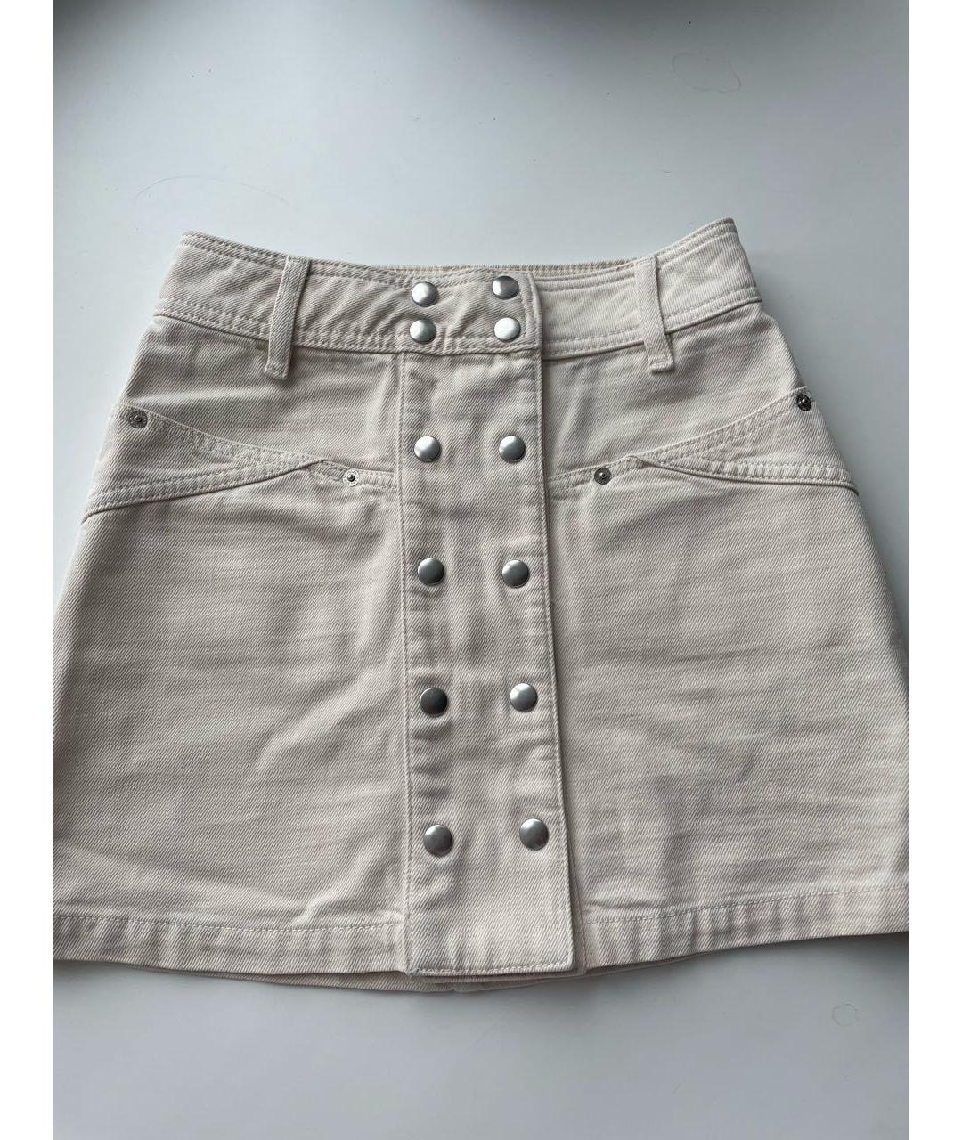 THE KOOPLES Бежевая хлопковая юбка мини, фото 7
