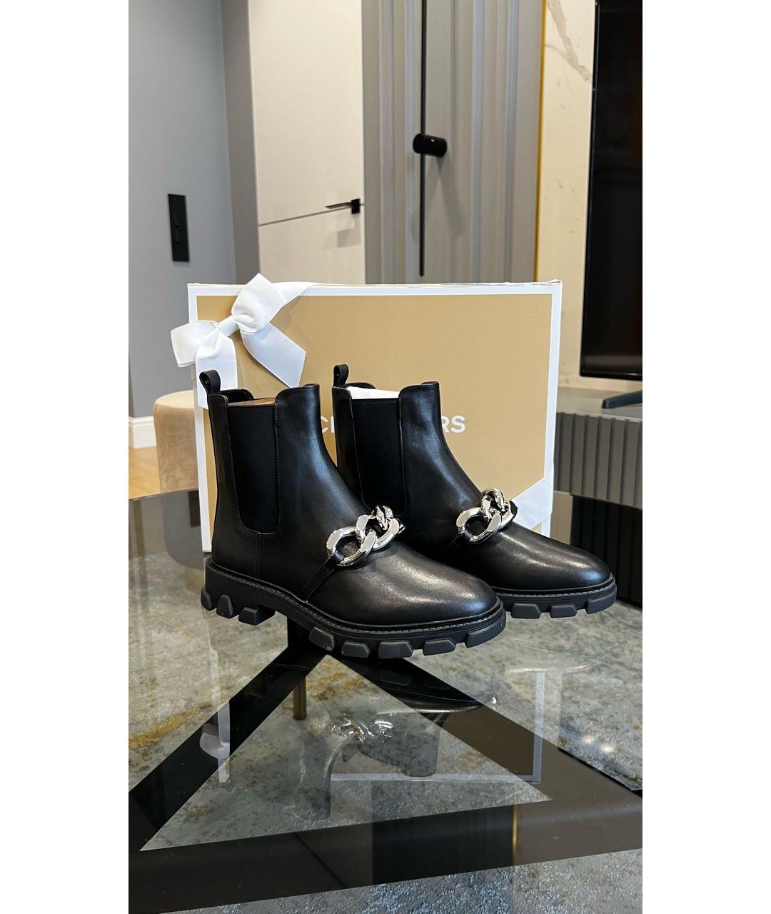 MICHAEL KORS Черные кожаные ботинки, фото 2