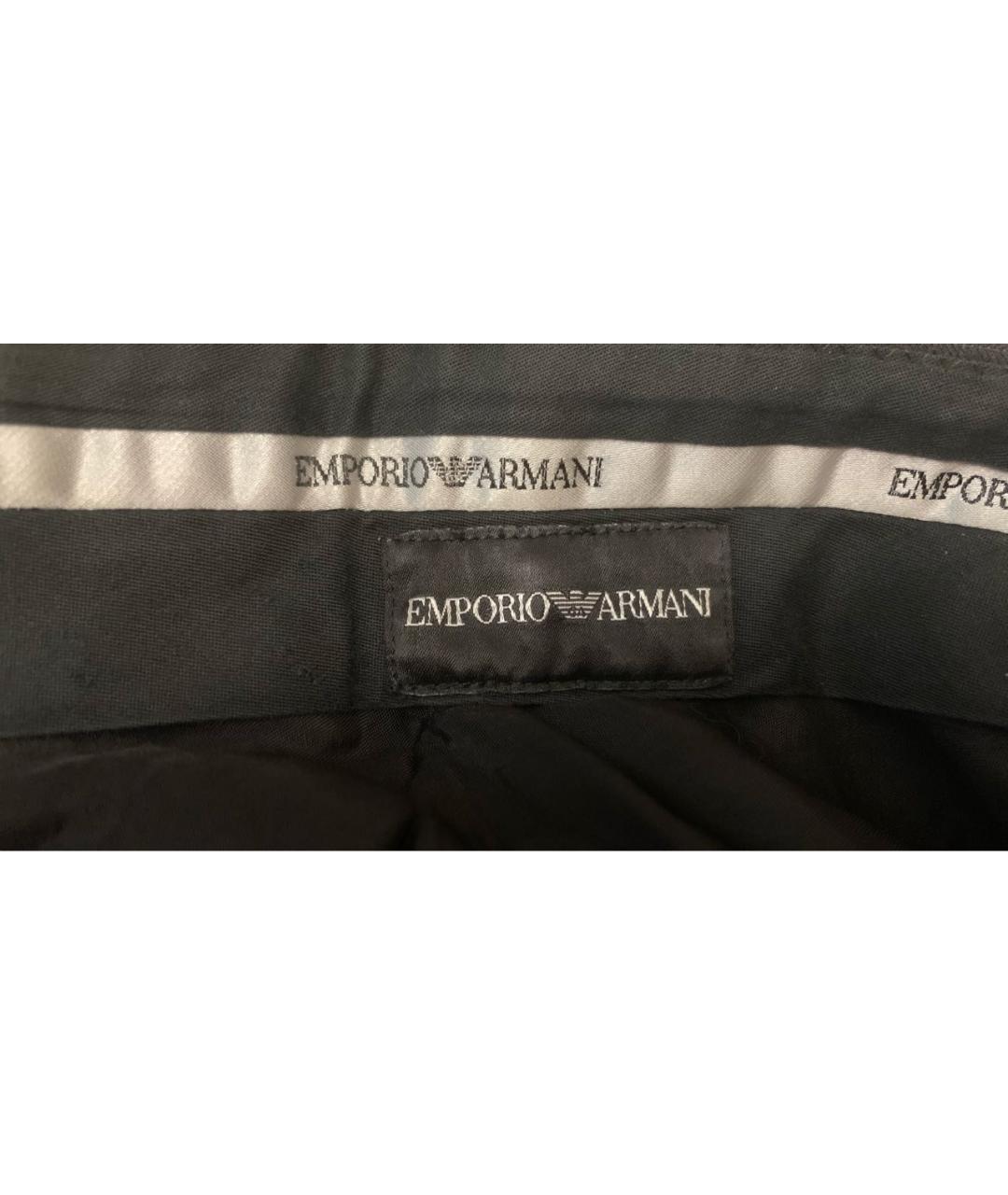 EMPORIO ARMANI Темно-синие шерстяные классические брюки, фото 3