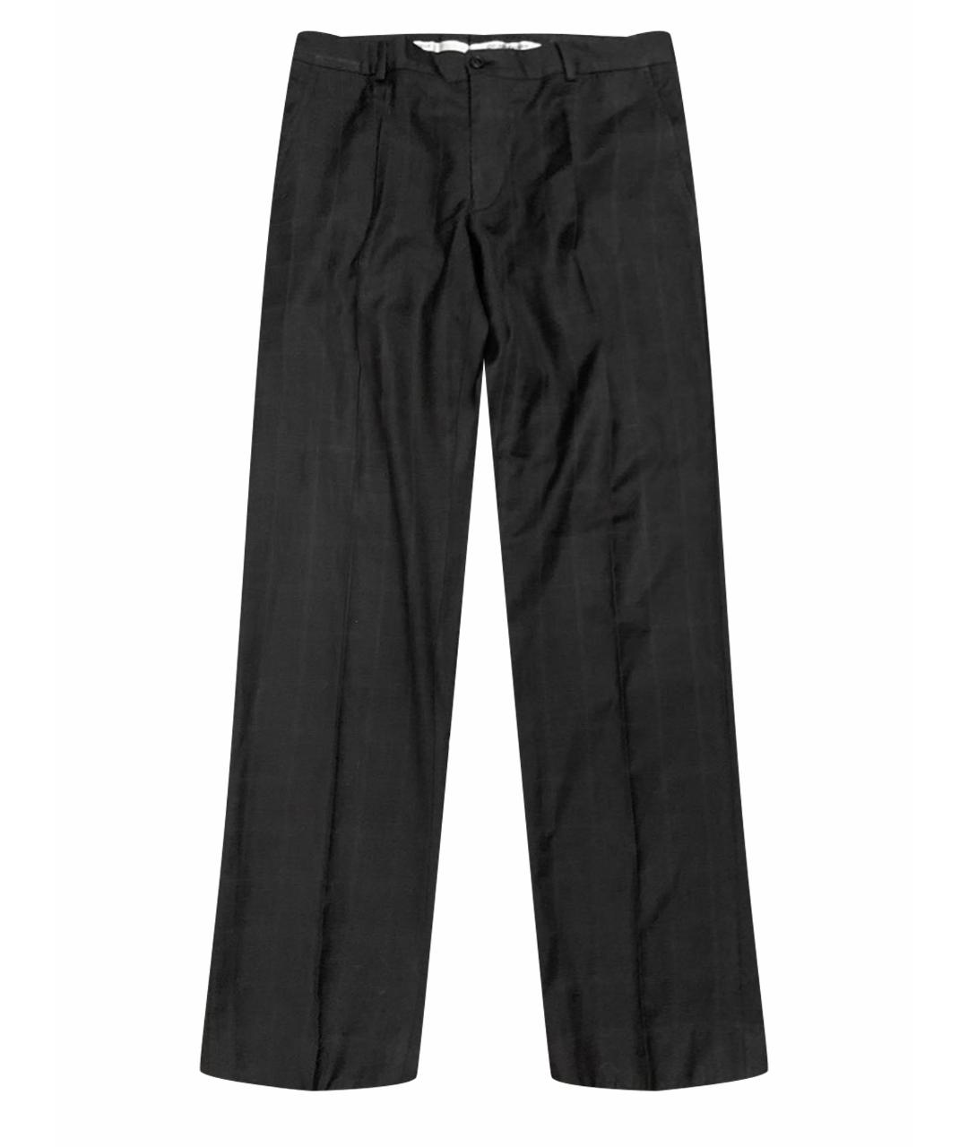 EMPORIO ARMANI Темно-синие шерстяные классические брюки, фото 1