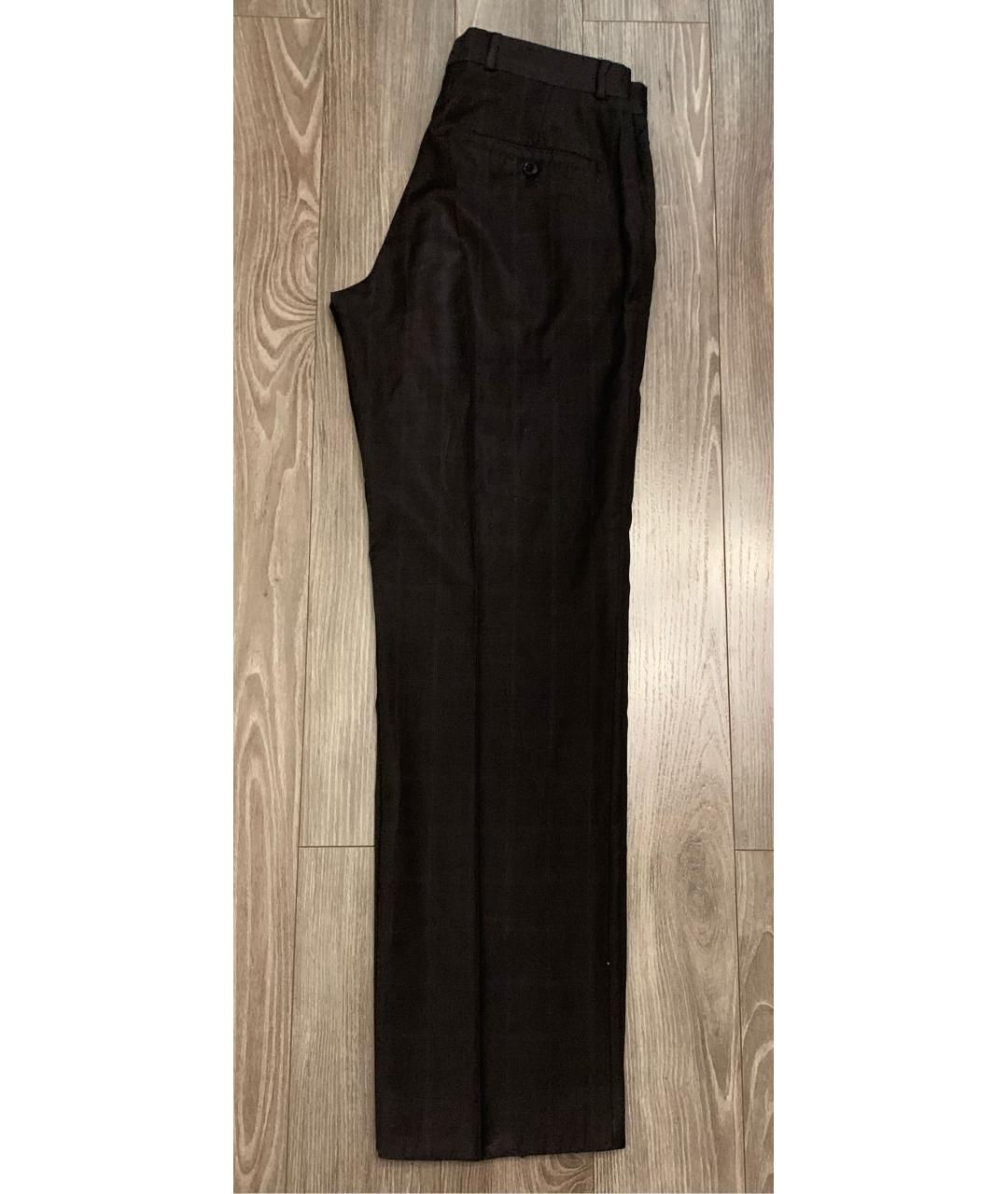 EMPORIO ARMANI Темно-синие шерстяные классические брюки, фото 2