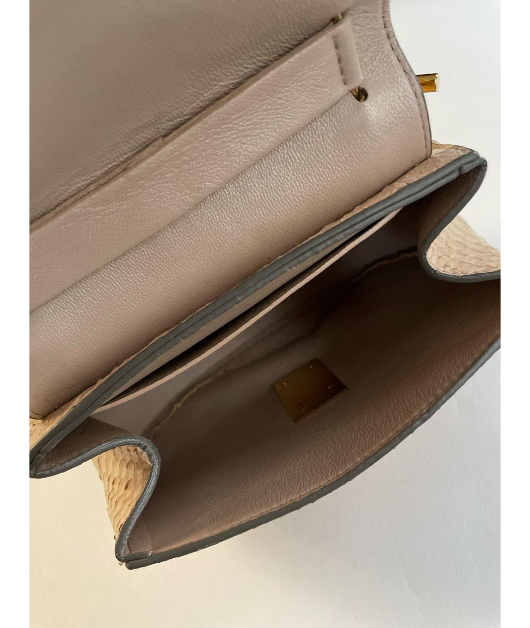 CHLOE Бежевая сумка через плечо из экзотической кожи, фото 4