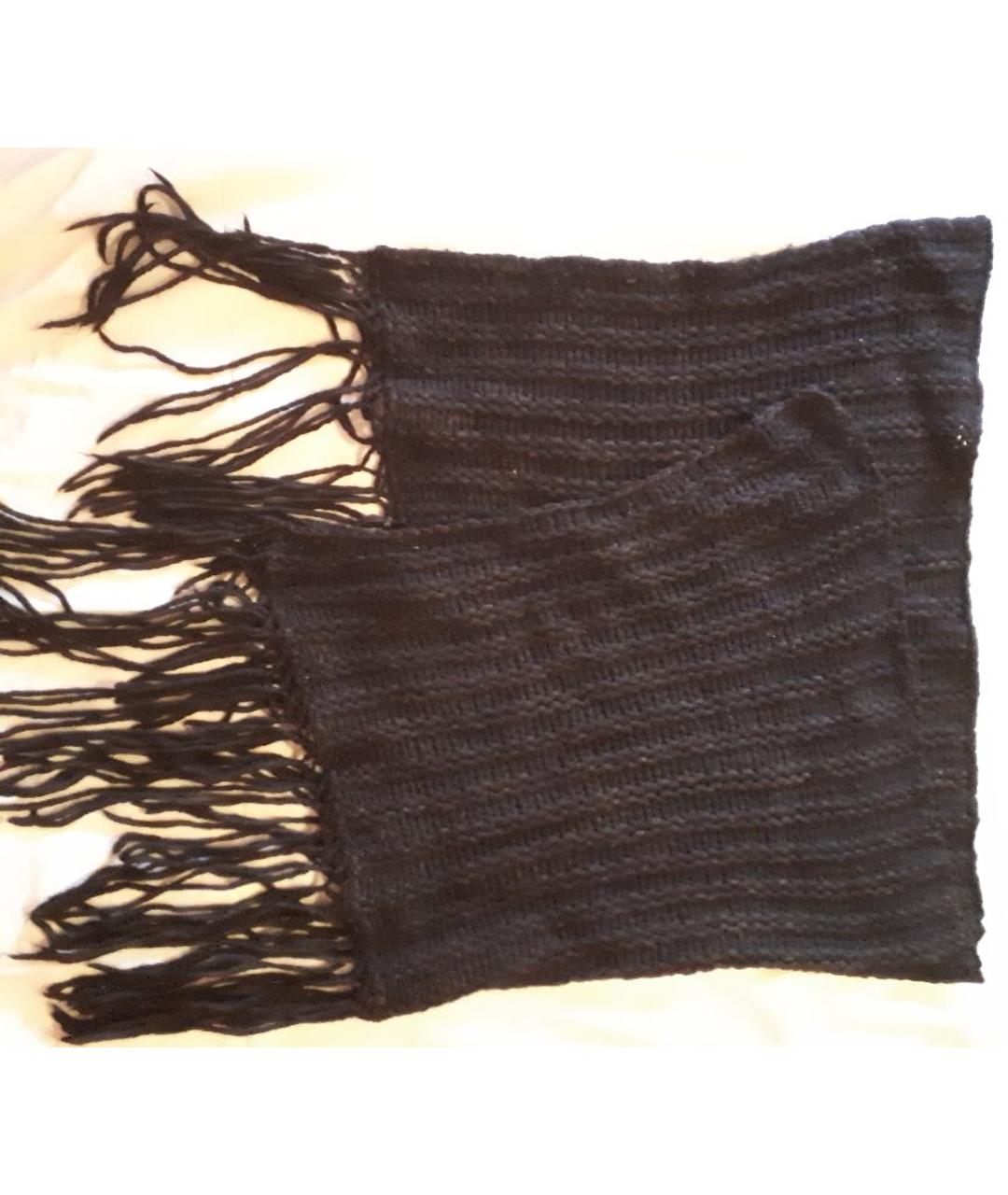 ANGELO MARANI Черный шерстяной шарф, фото 8