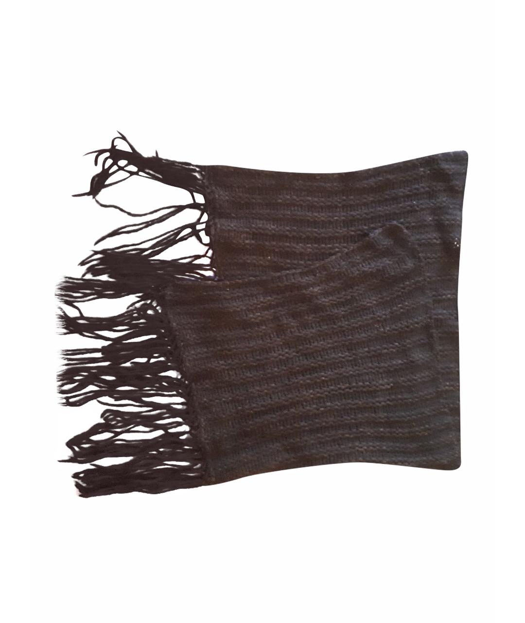 ANGELO MARANI Черный шерстяной шарф, фото 1