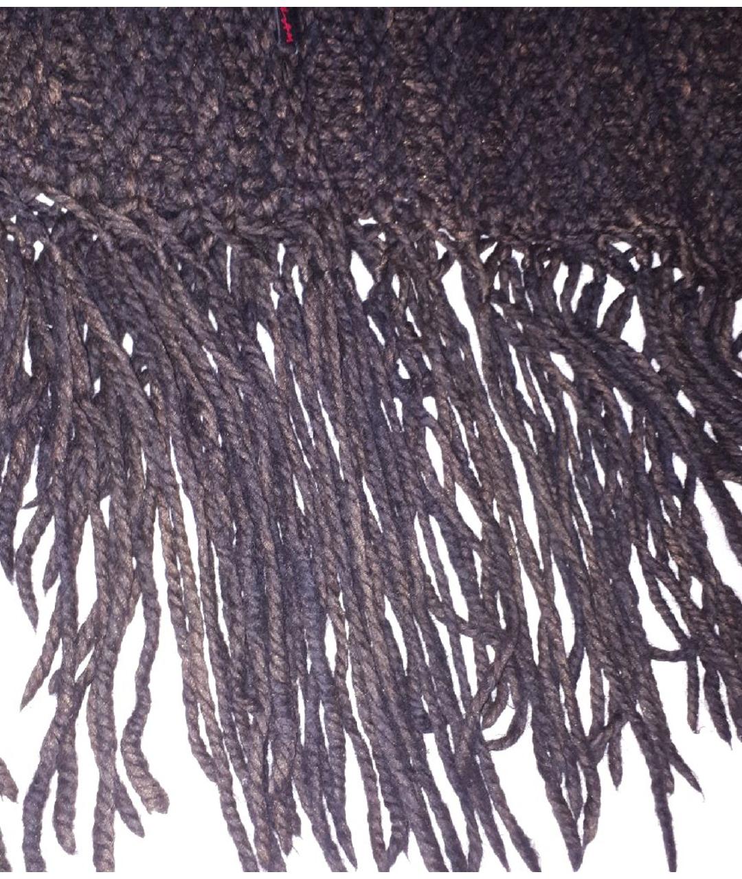 ANGELO MARANI Черный шерстяной шарф, фото 5