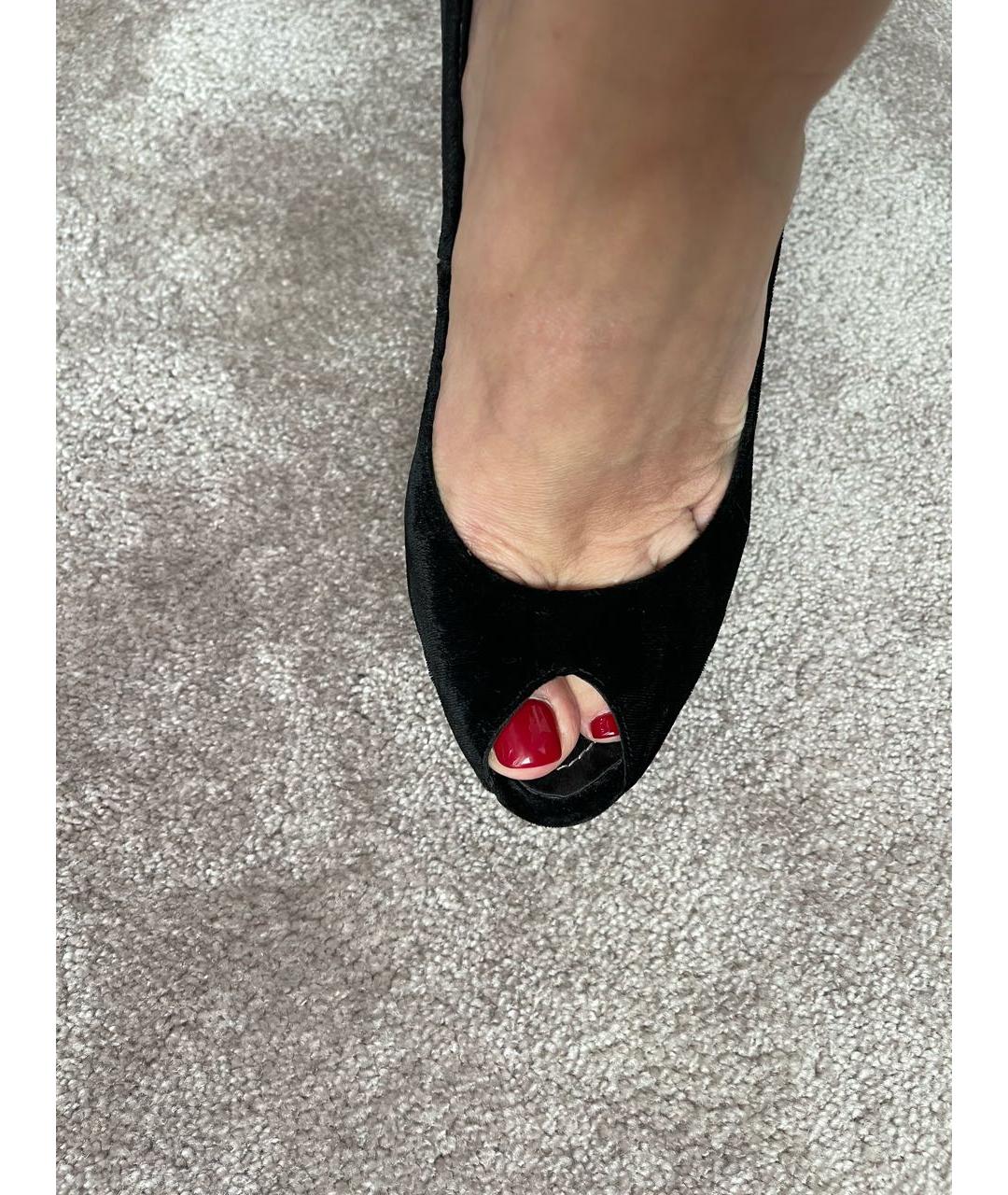 CHRISTIAN DIOR PRE-OWNED Черные бархатные туфли, фото 6