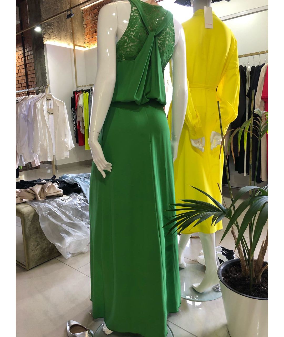 NO. 21 Зеленые вискозное вечернее платье, фото 3