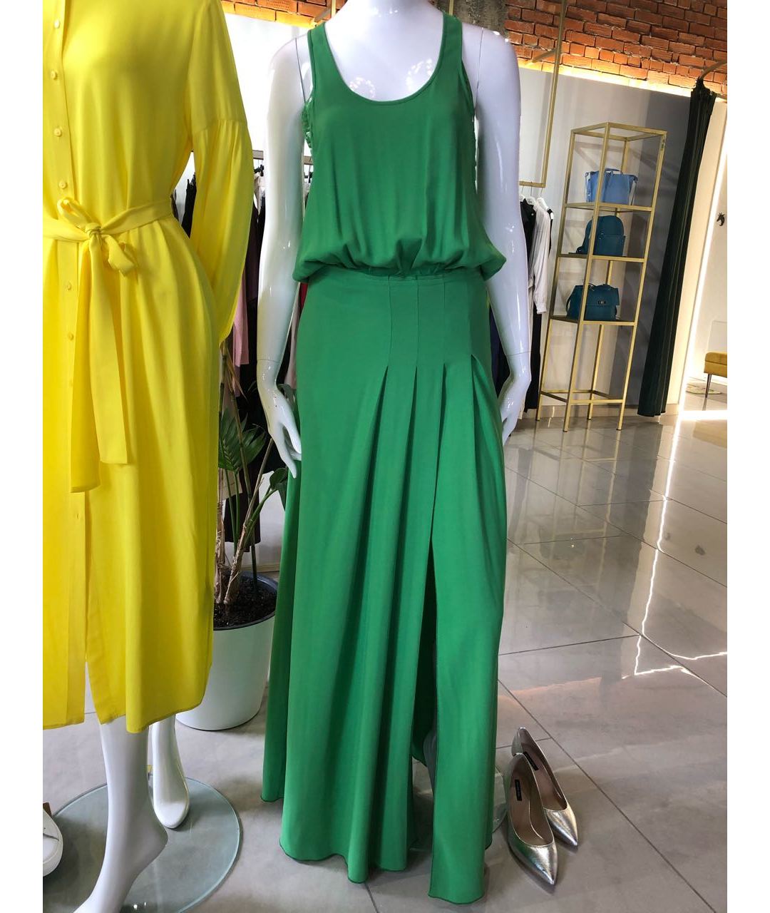 NO. 21 Зеленые вискозное вечернее платье, фото 2