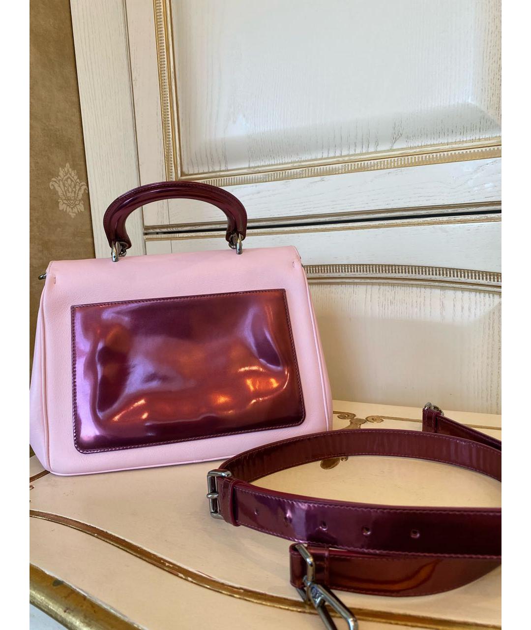 CHRISTIAN DIOR Розовая кожаная сумка с короткими ручками, фото 4
