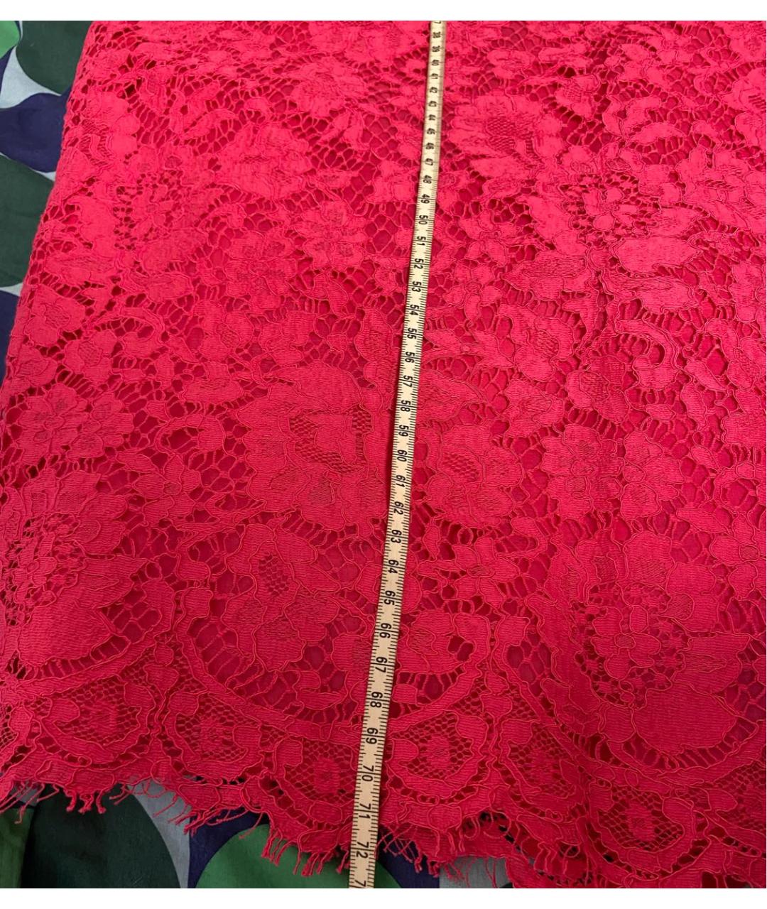 DOLCE&GABBANA Фуксия шелковая юбка миди, фото 6