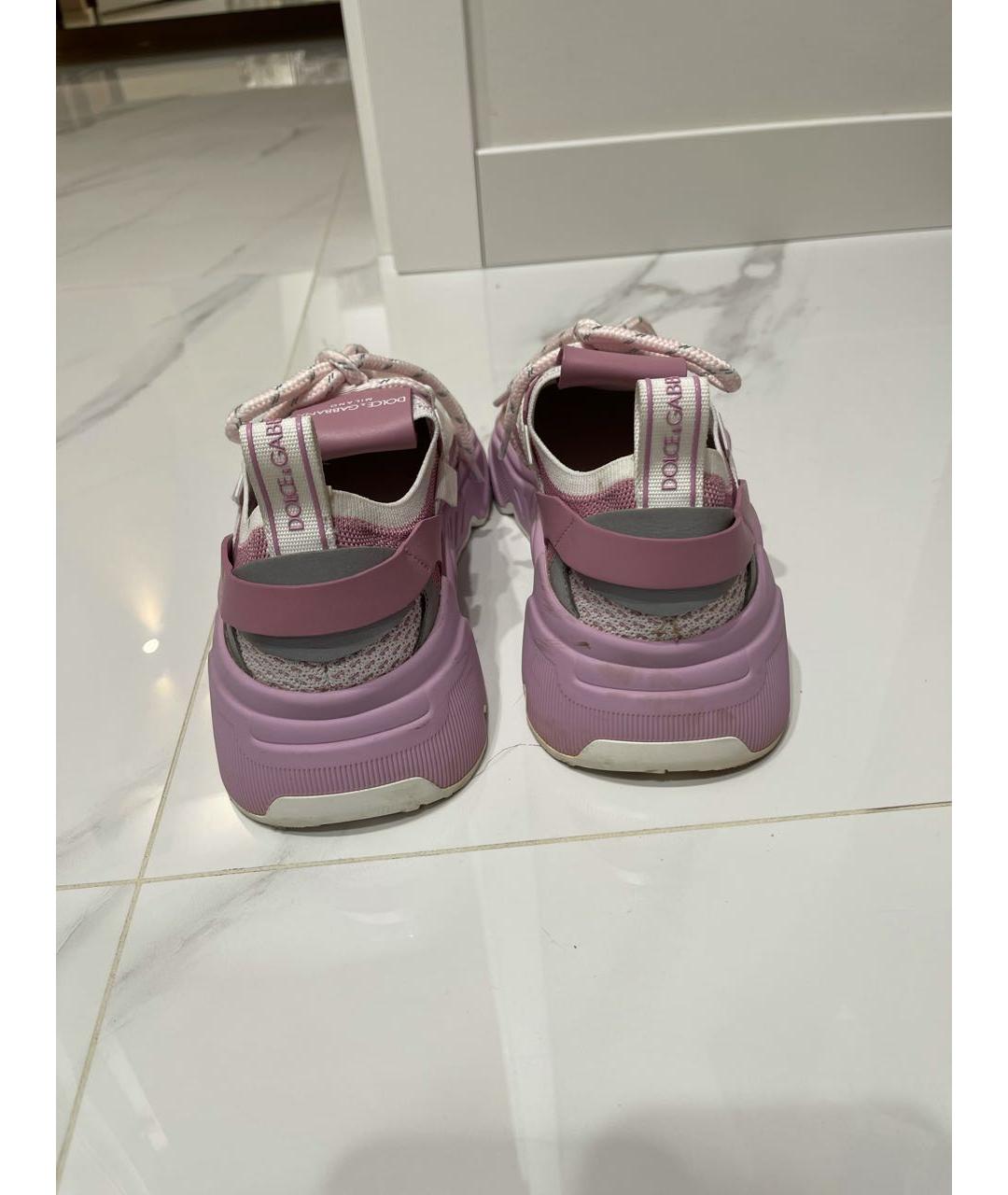 DOLCE&GABBANA Розовые замшевые кроссовки, фото 4