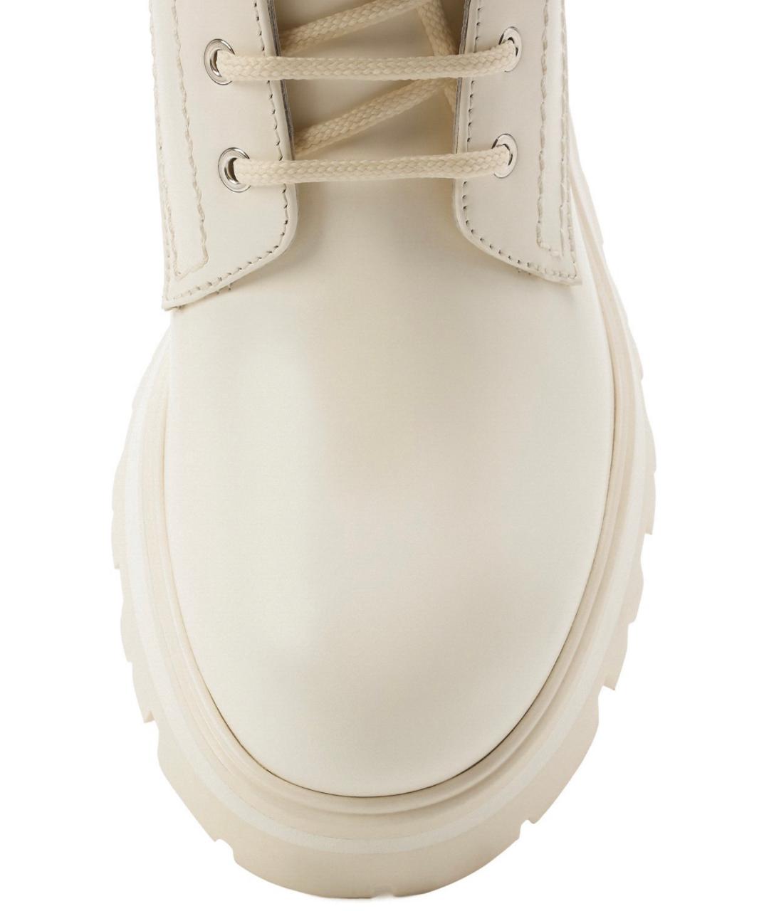 ALEXANDER MCQUEEN Белые кожаные ботинки, фото 4