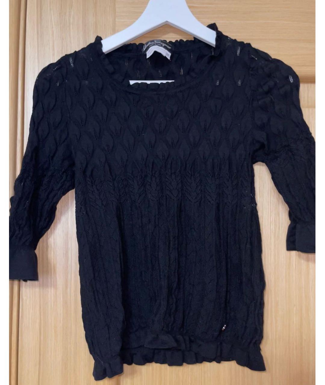 SALVATORE FERRAGAMO Черный шерстяной джемпер / свитер, фото 5