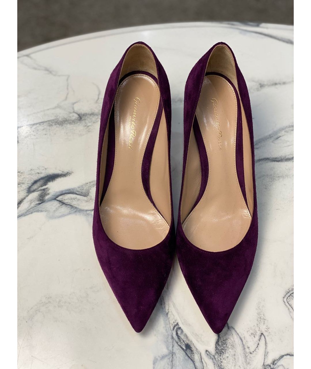 GIANVITO ROSSI Фиолетовые замшевые туфли, фото 3