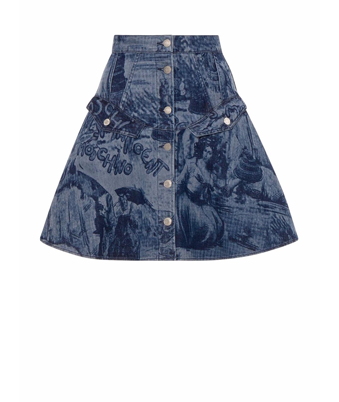 MOSCHINO Синяя деним юбка миди, фото 1