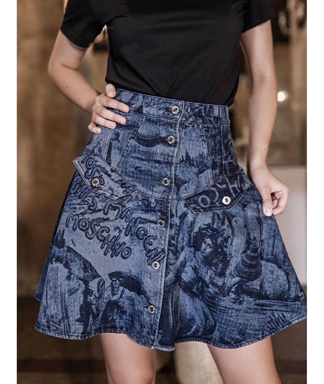 MOSCHINO Синяя деним юбка миди, фото 7