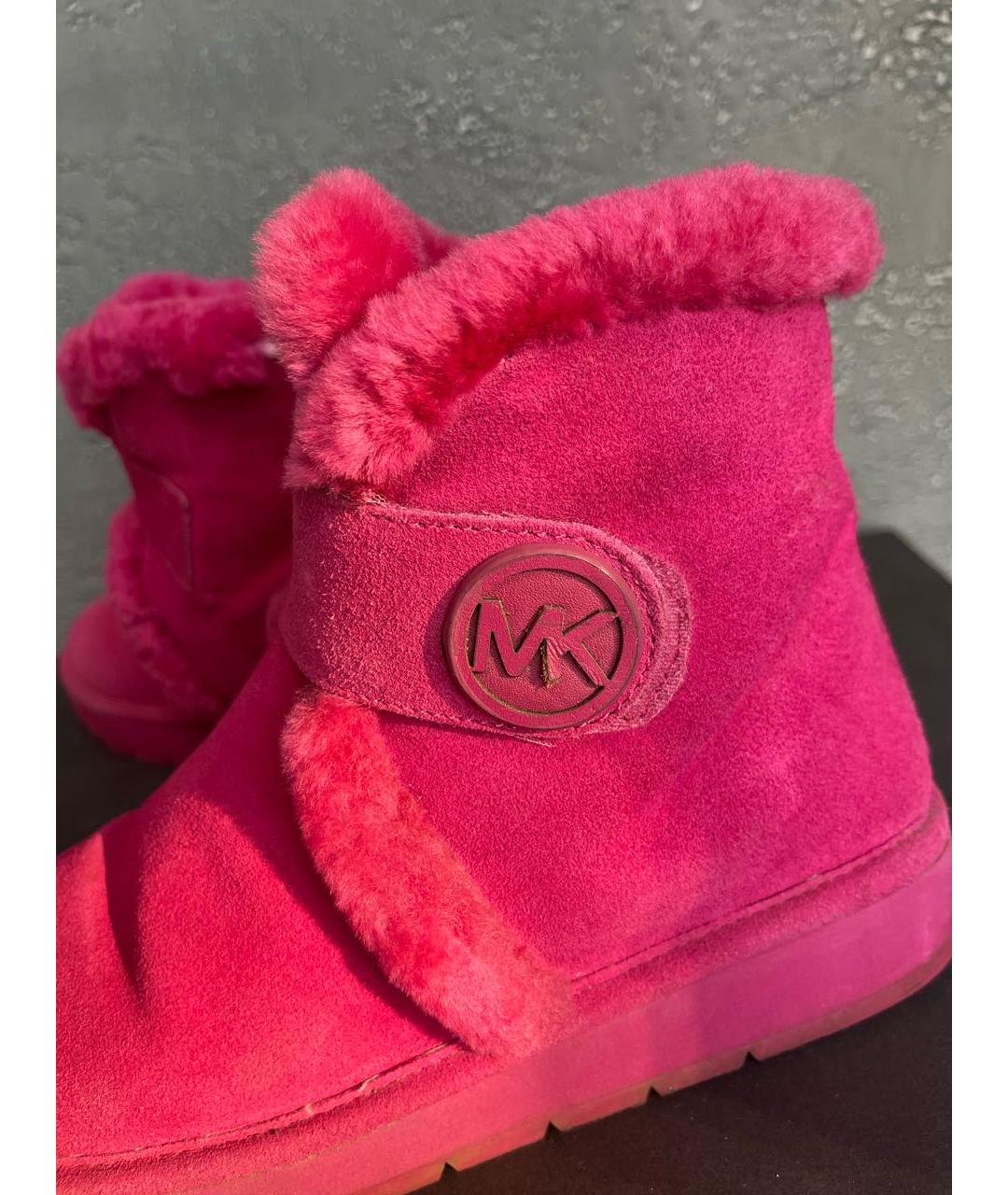 MICHAEL KORS Фуксия замшевые полусапоги, фото 3