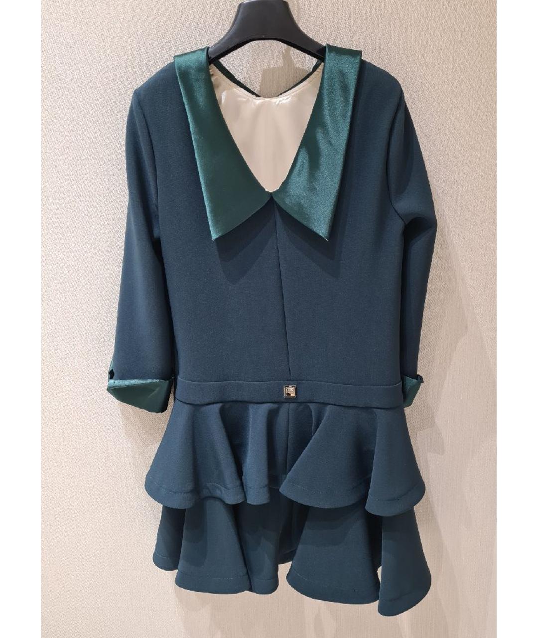 ELISABETTA FRANCHI Зеленые полиэстеровое повседневное платье, фото 2