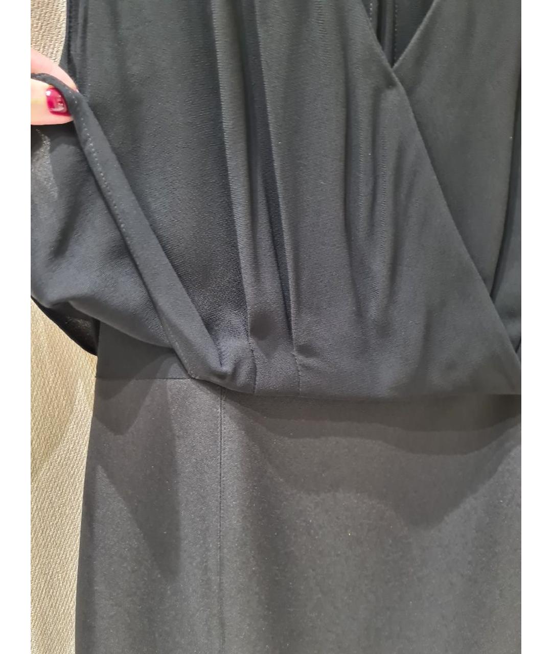 ELISABETTA FRANCHI Черное вискозное повседневное платье, фото 4