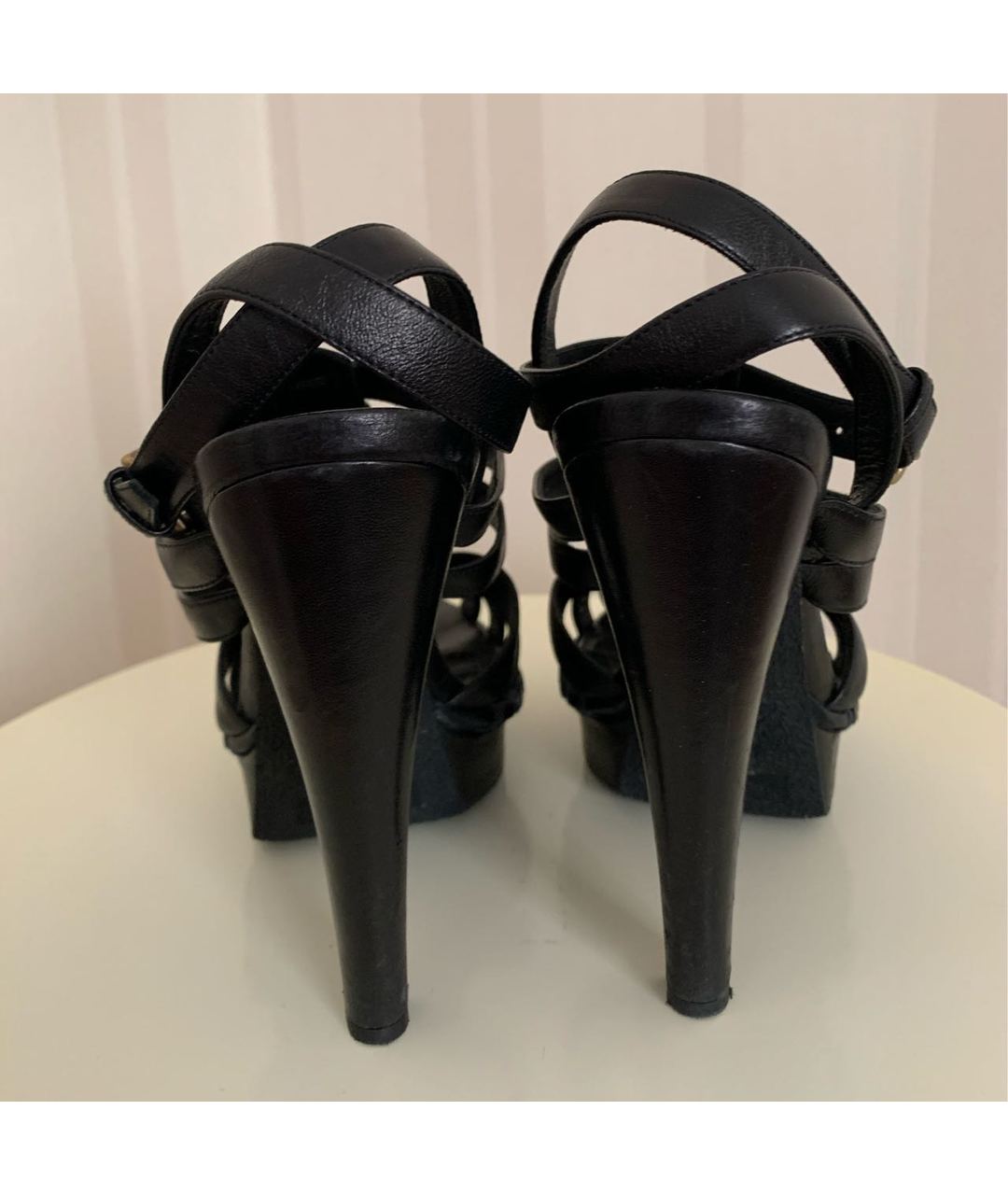 YVES SAINT LAURENT VINTAGE Черные кожаные туфли, фото 4
