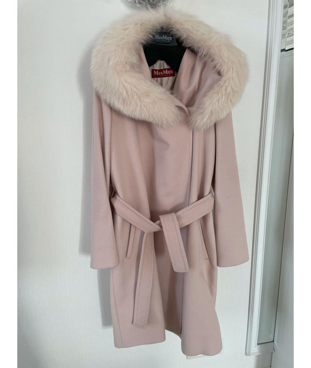 MAX MARA STUDIO Розовое шерстяное пальто, фото 7