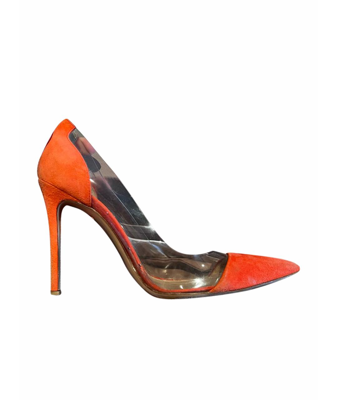 GIANVITO ROSSI Оранжевое замшевые туфли, фото 1