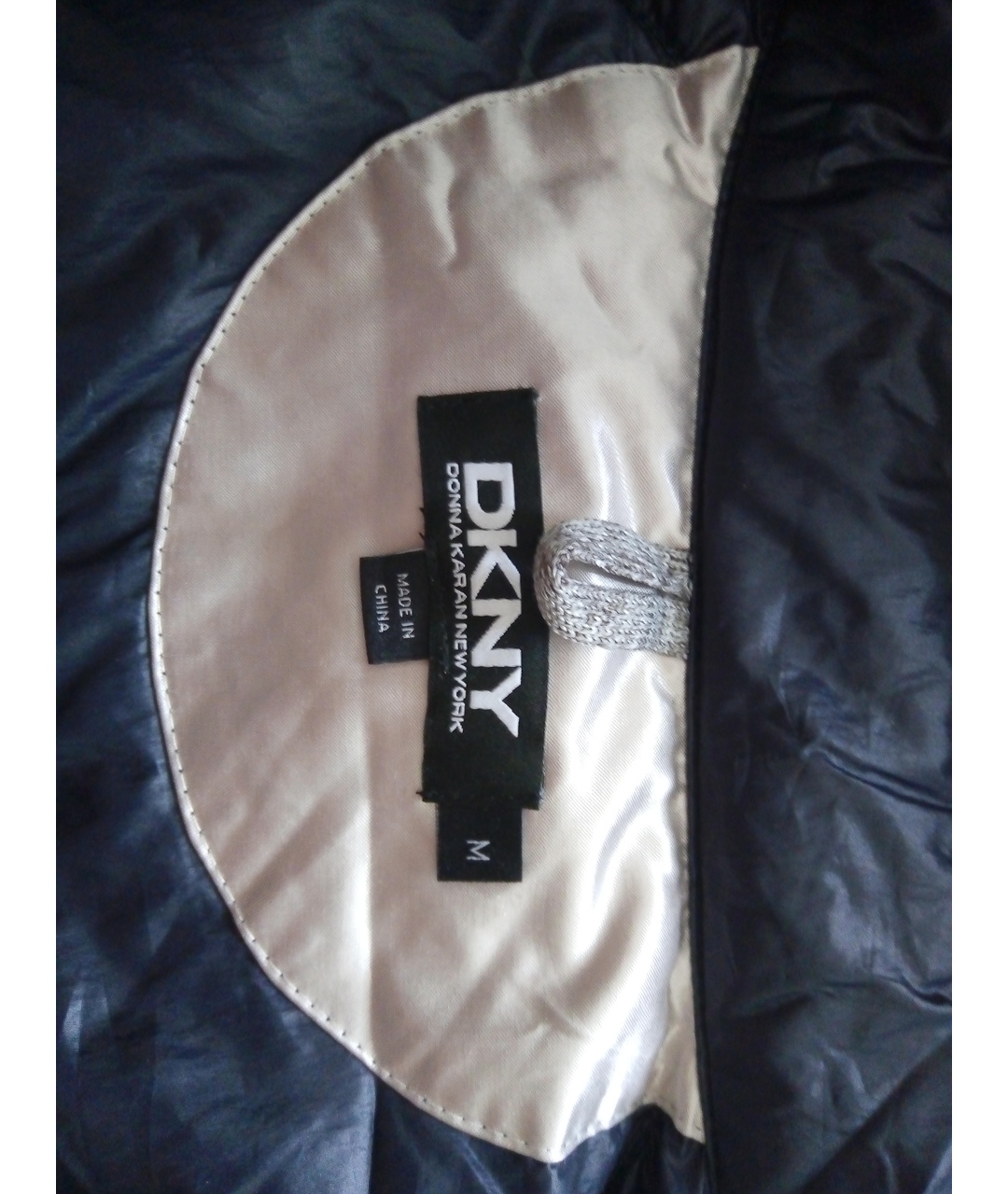 DKNY Темно-синий полиэстеровый пуховик, фото 3