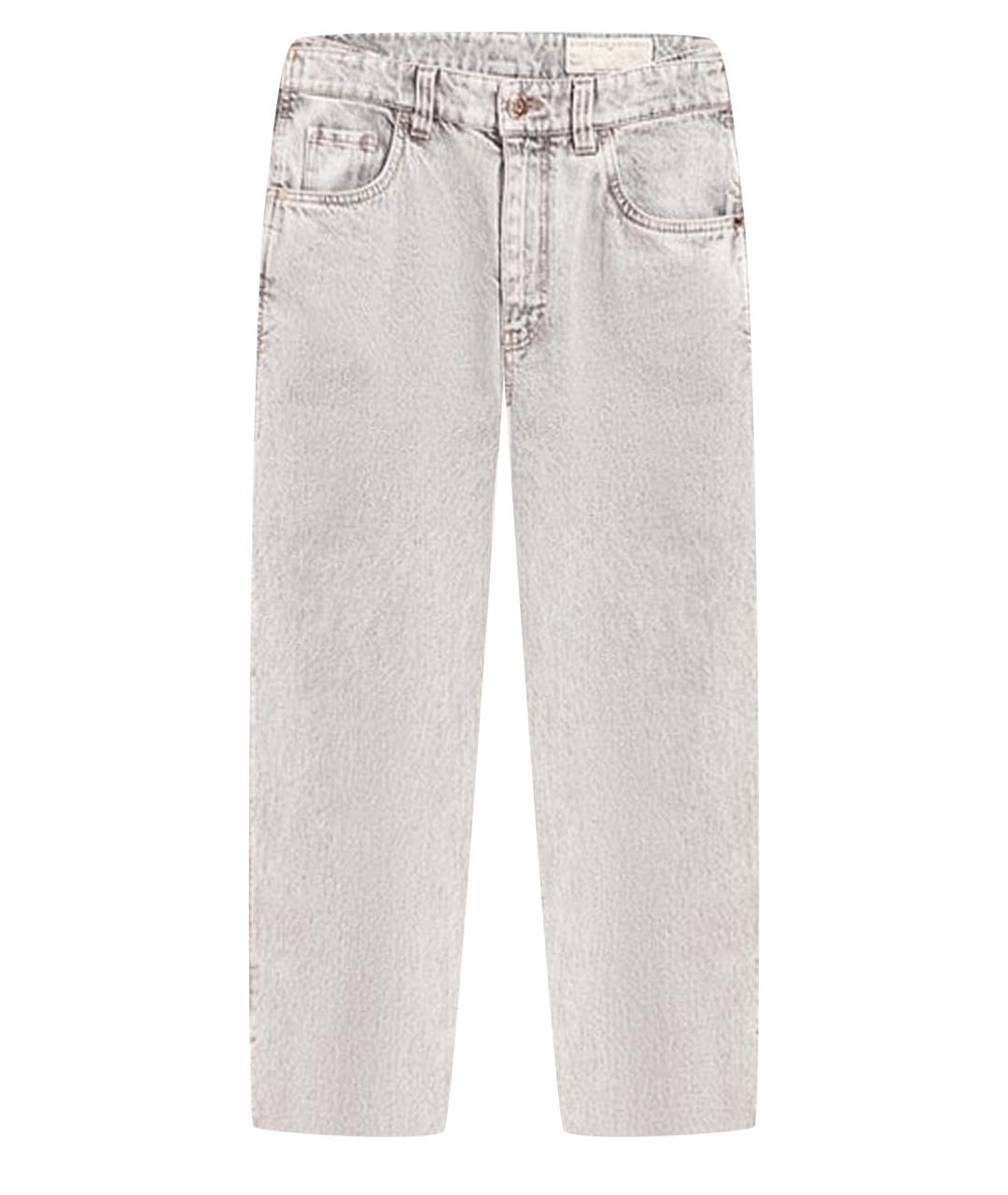 BRUNELLO CUCINELLI Серые хлопковые прямые джинсы, фото 1