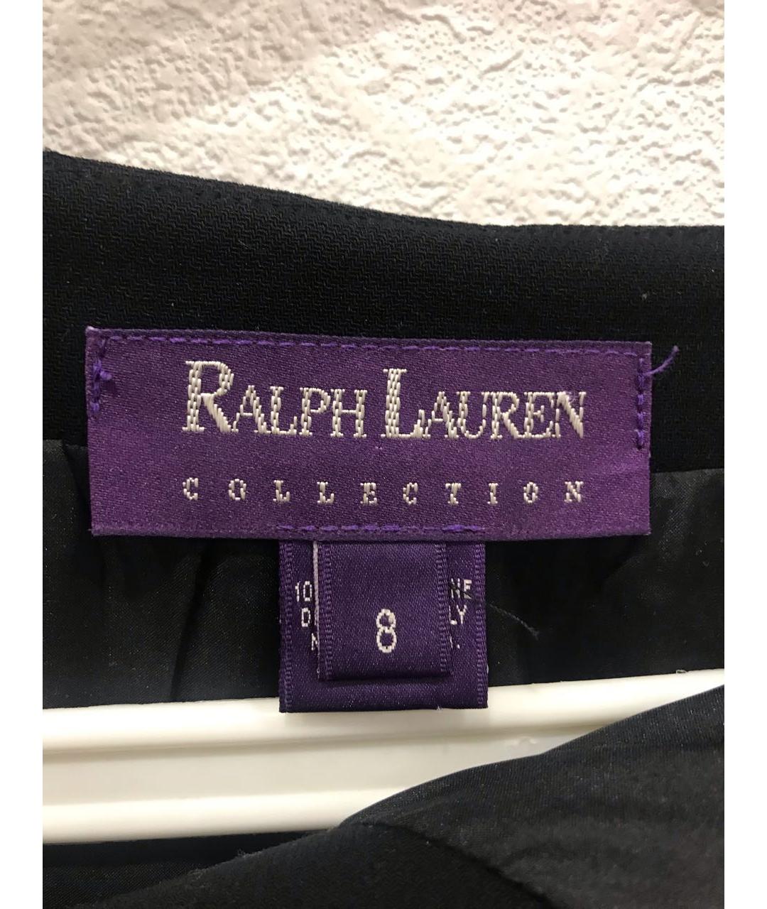 RALPH LAUREN COLLECTION Черная шерстяная юбка миди, фото 3