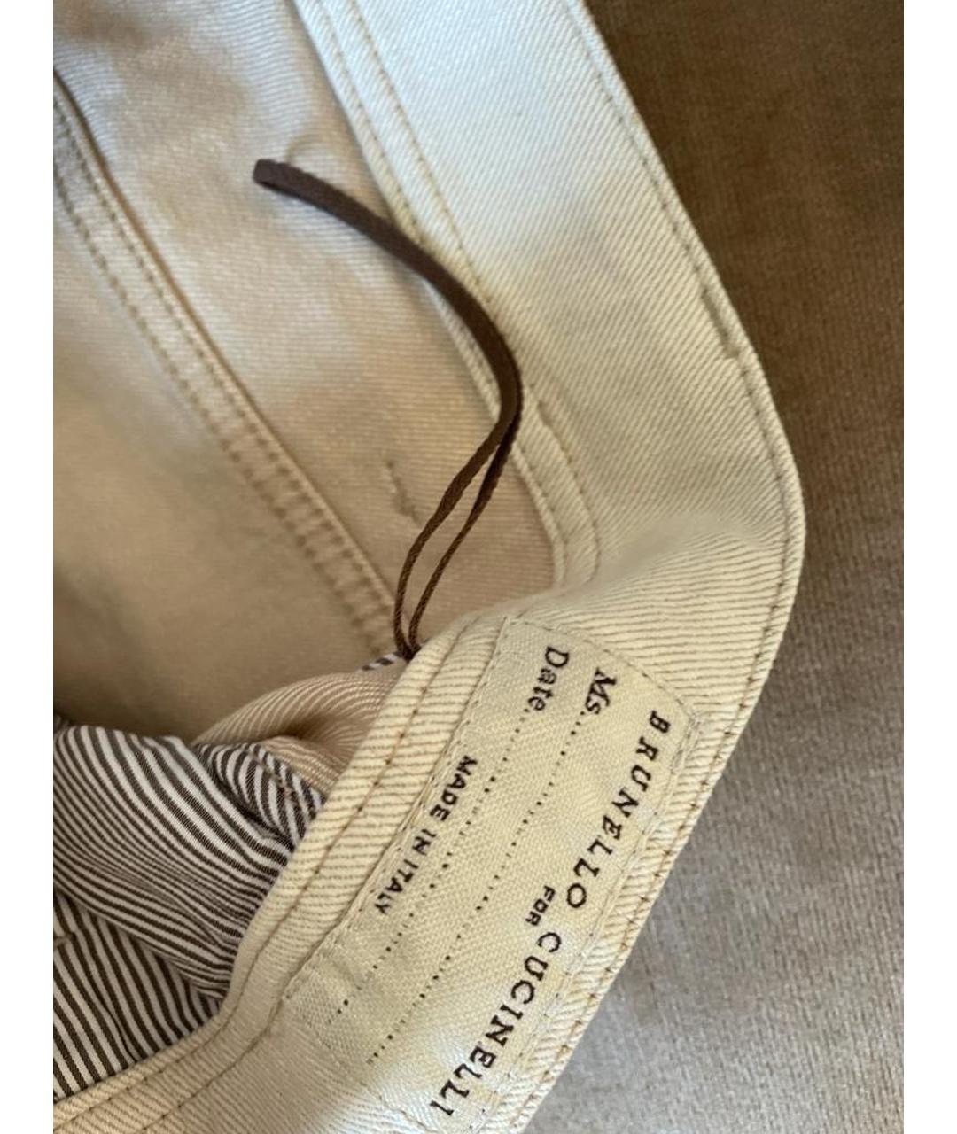 BRUNELLO CUCINELLI Белые прямые джинсы, фото 4